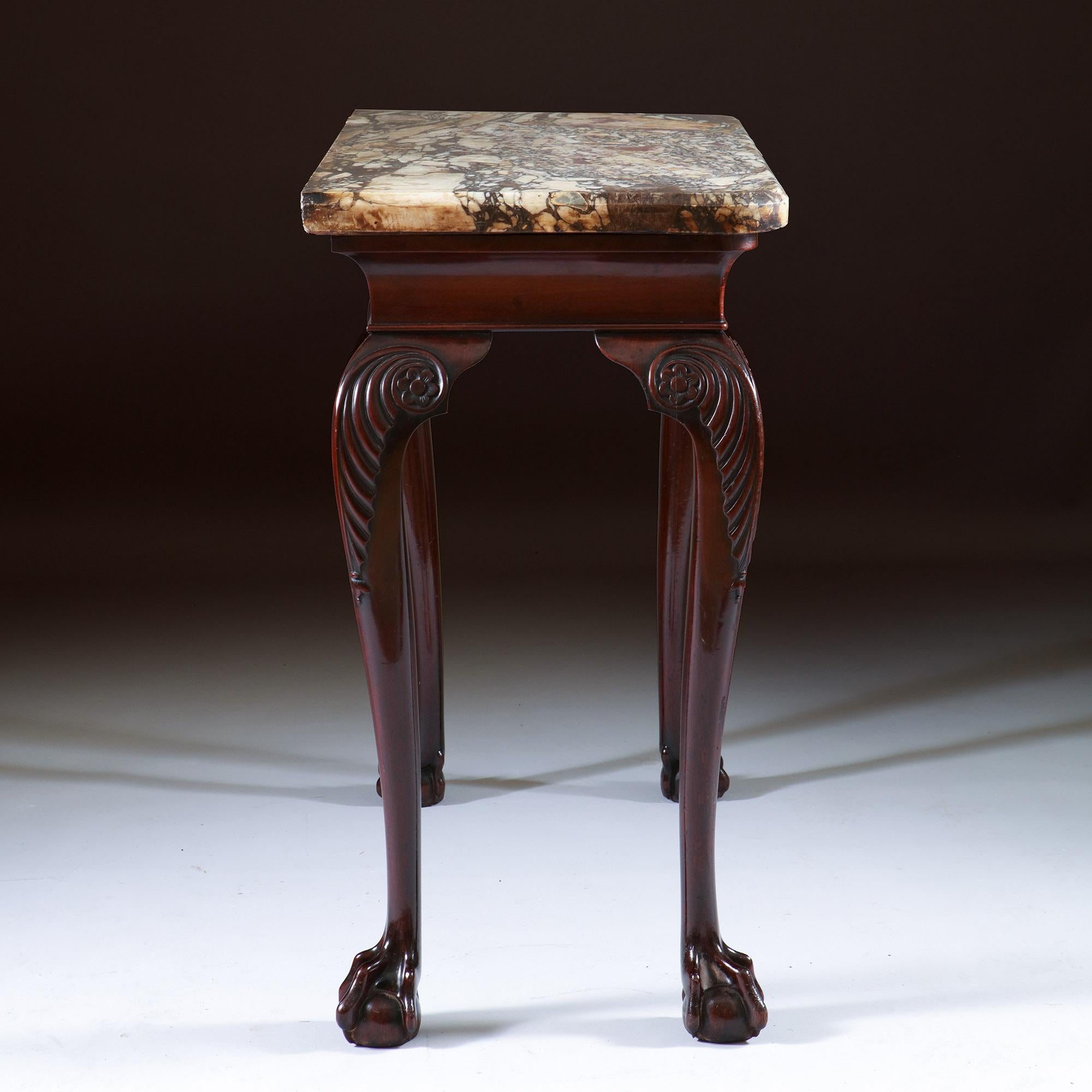 A Fine 18th Century George II Mahogany Marble Topped Console Table-4