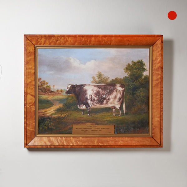 19th Century Portrait of a Prize Winning Cow in a Landscape Scene, Forest Bel