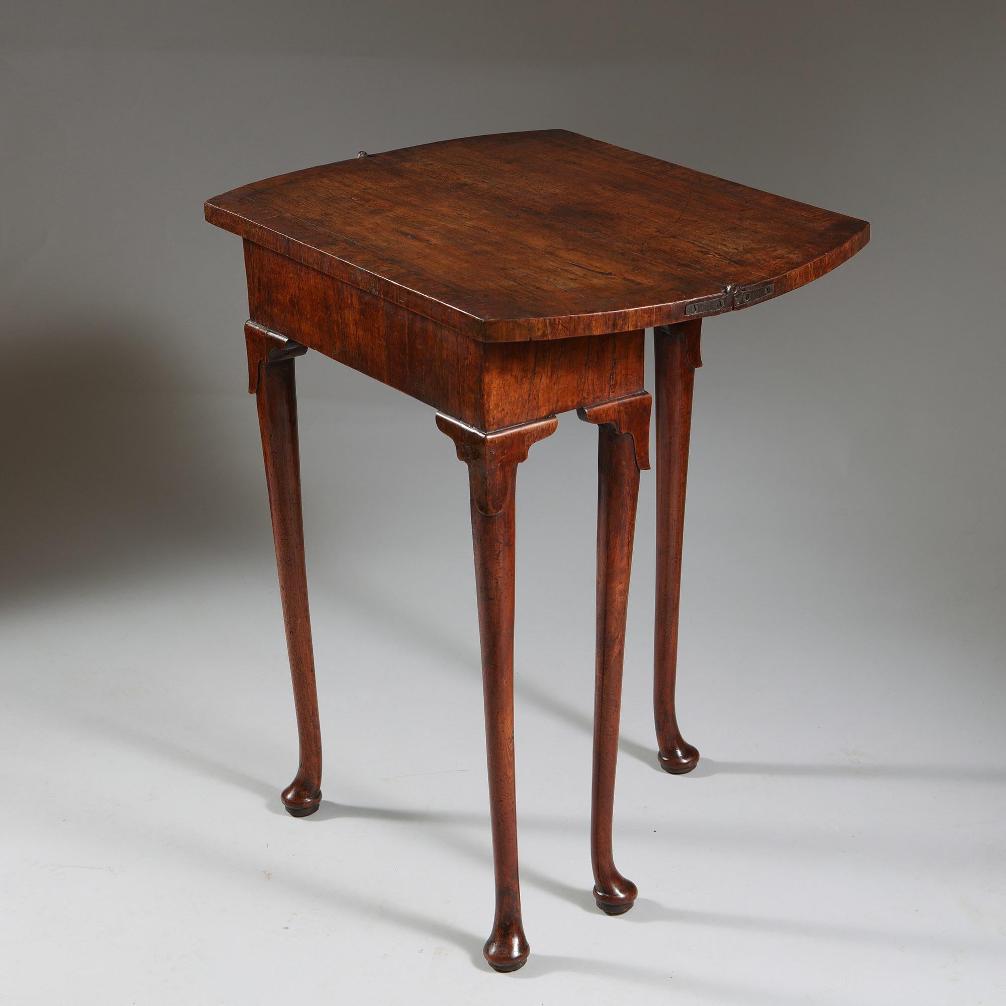 A Unique Early 18th Century Diminutive George I Figured Walnut Bachelors Table-3