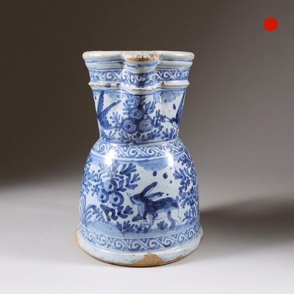 An unusual late 17th early 18th-Century Delft jug