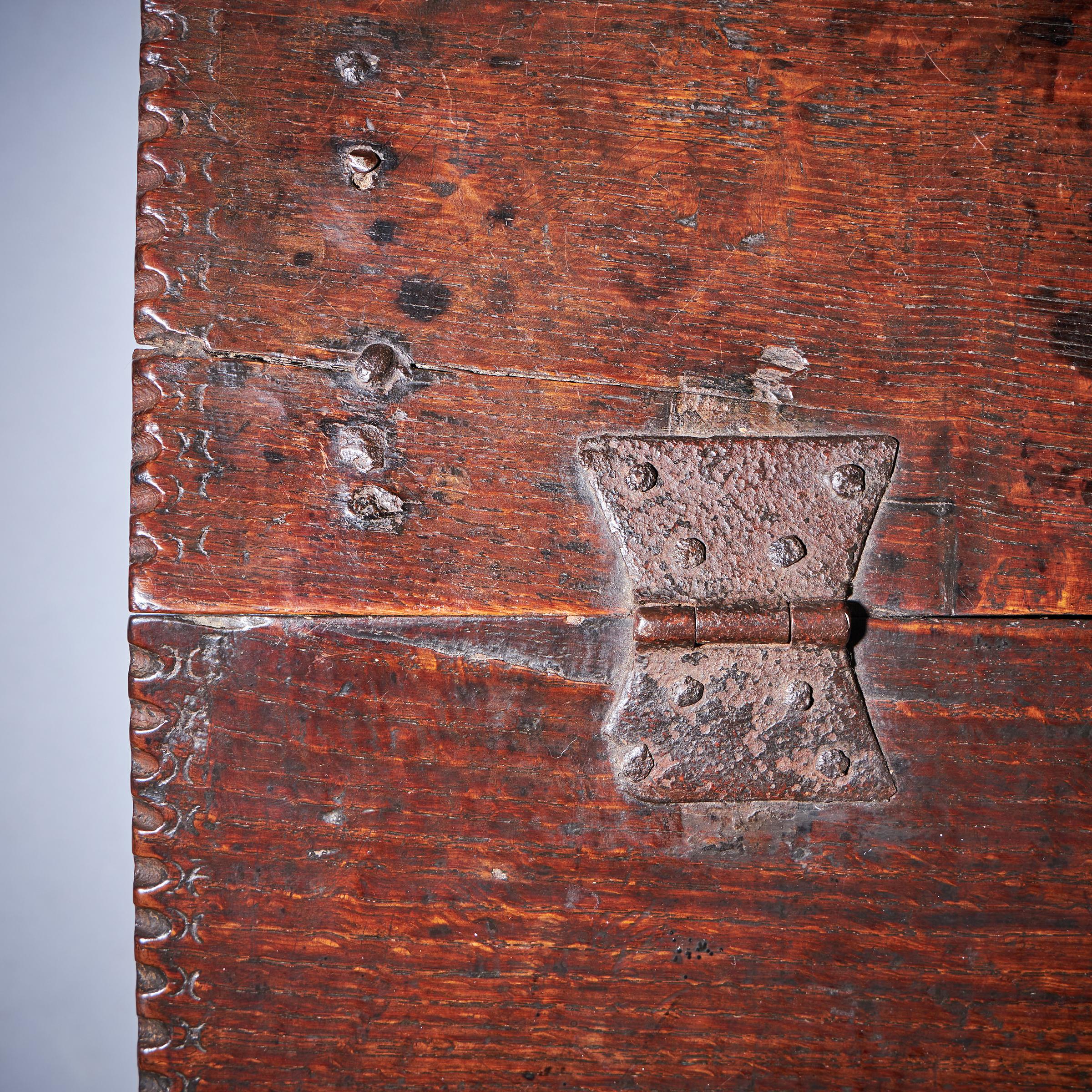 17th Century Charles II Carved Oak Writing Box or Desk Box circa 1670-10