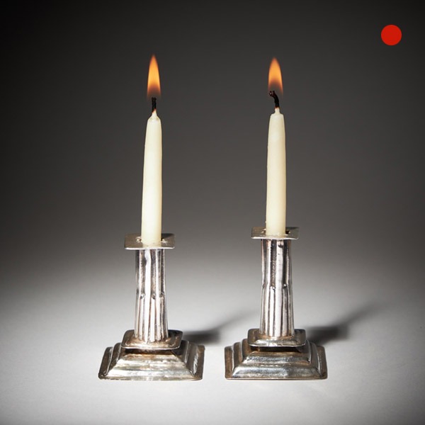 A Pair of 17th Century William and Mary Miniature Candlesticks By George Manjoy
