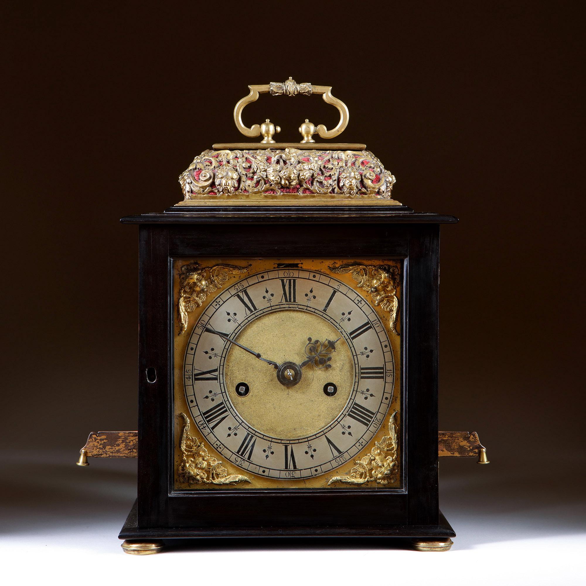 A Rare and Important Charles II 17th Century Table Clock by Henry Jones-11