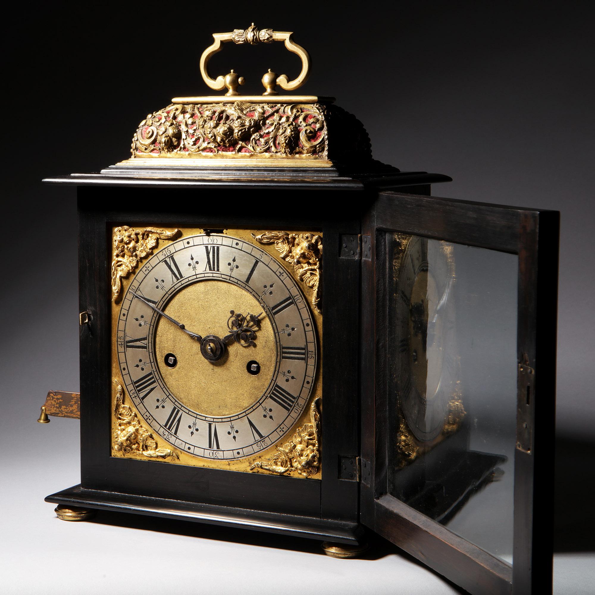 A Rare and Important Charles II 17th Century Table Clock by Henry Jones-3