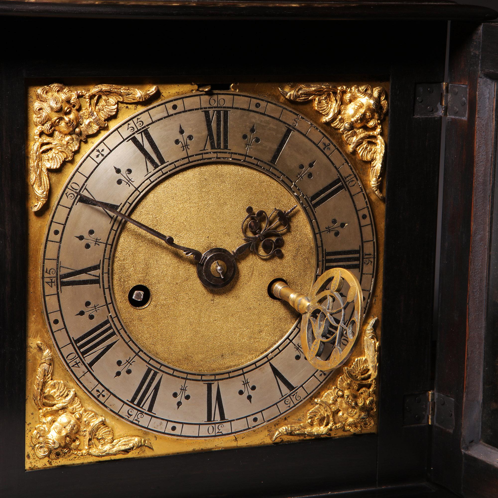 A Rare and Important Charles II 17th Century Table Clock by Henry Jones-5