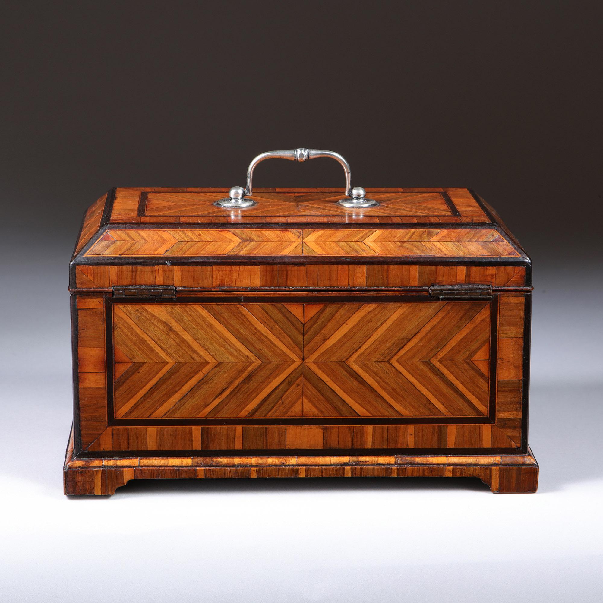 An Extremely Rare Geometric George II Parquetry Cocuswood Tea Caddy, Circa 1730 2