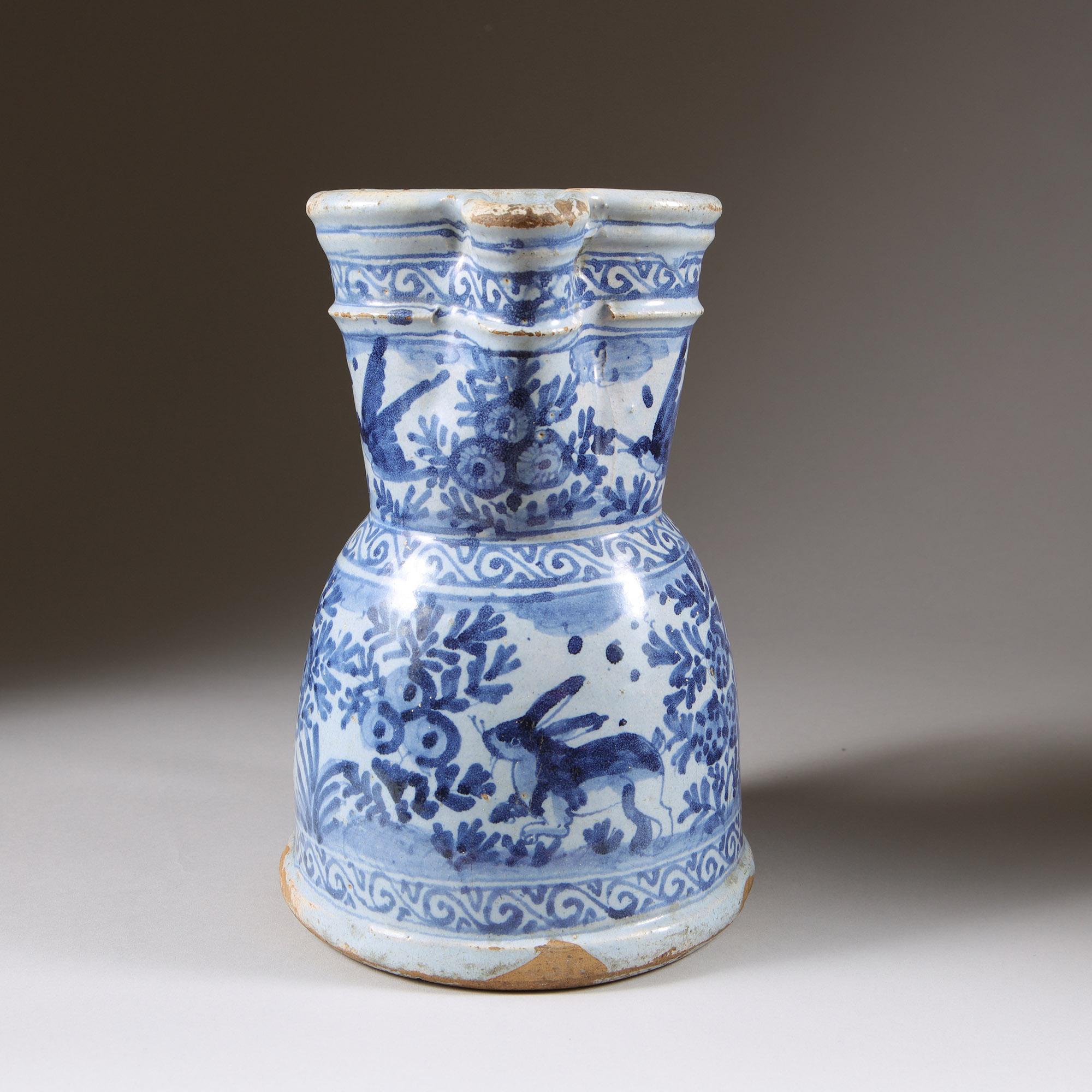 An unusual late 17th early 18th-Century Delft jug-1