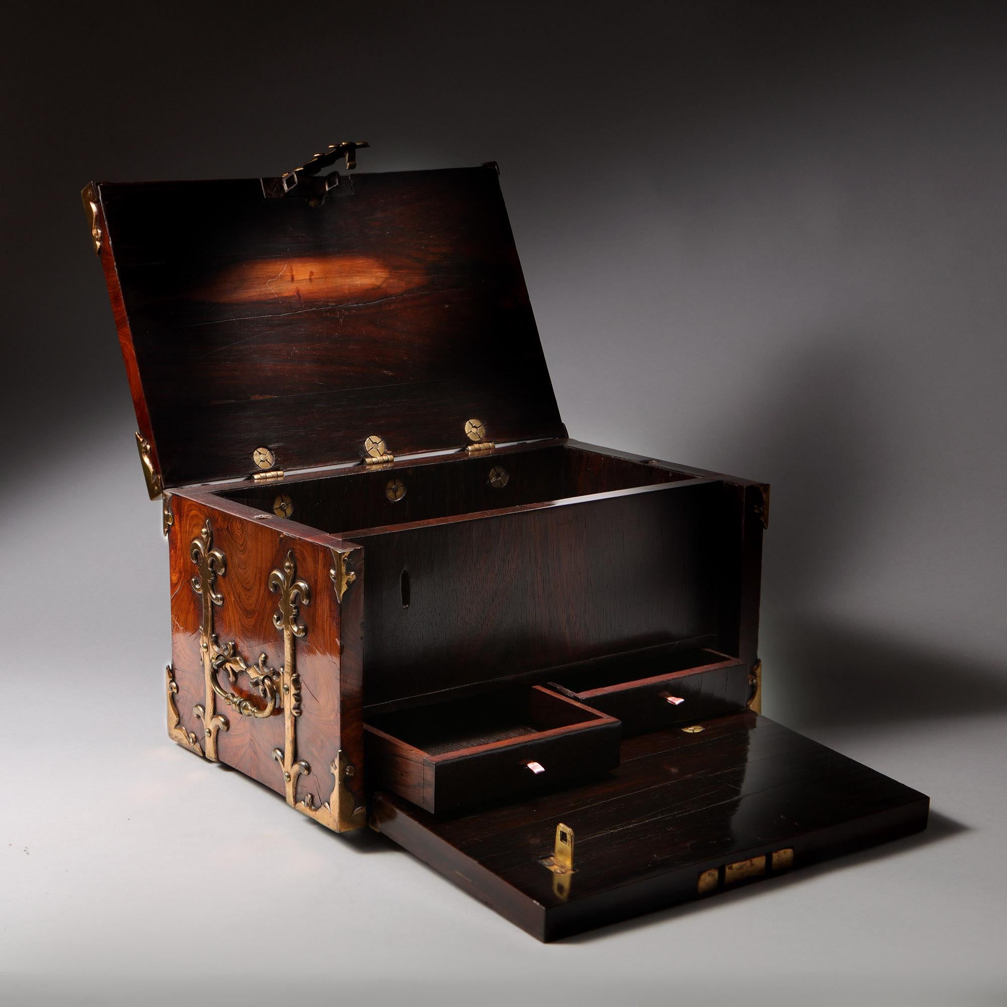 A Fine 17th Century William and Mary Kingwood Strongbox or Coffre Fort, Circa 1690 2