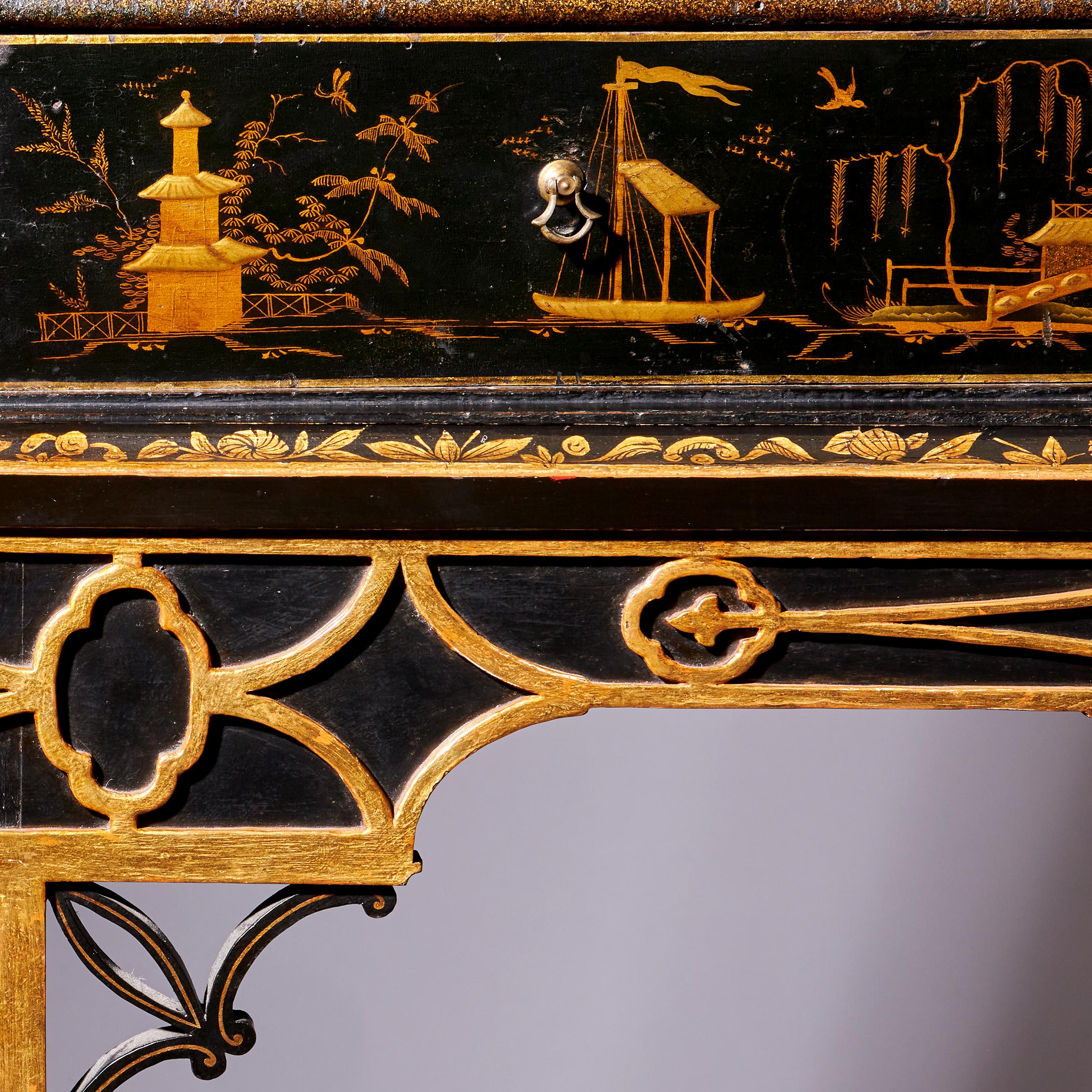A Rare Chinese Chippendale George III cabinet on stand, circa 1760 England 10