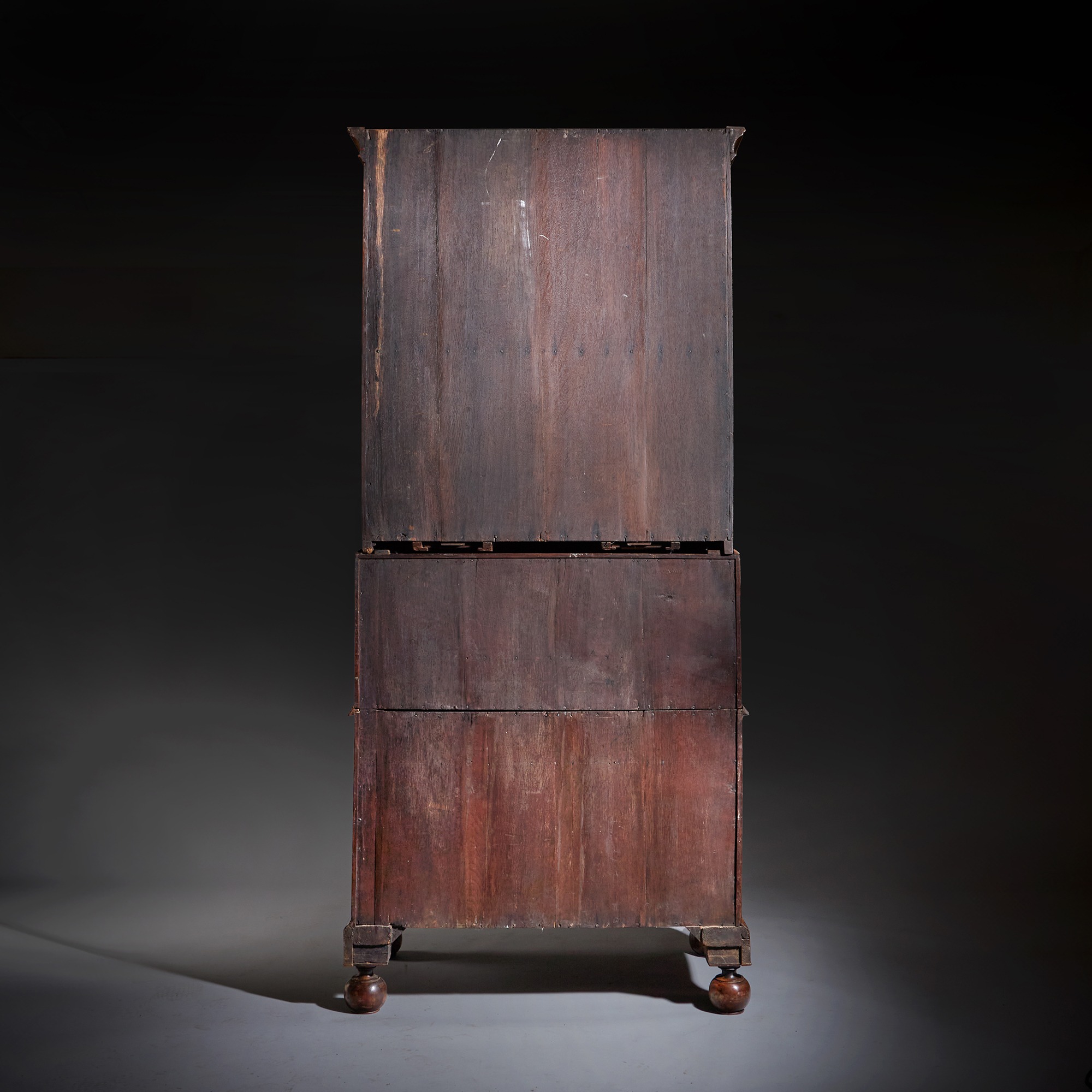 A Fine and Rare Three Part George I Burr Walnut Bureau Bookcase, Circa 1720-1730. England 2