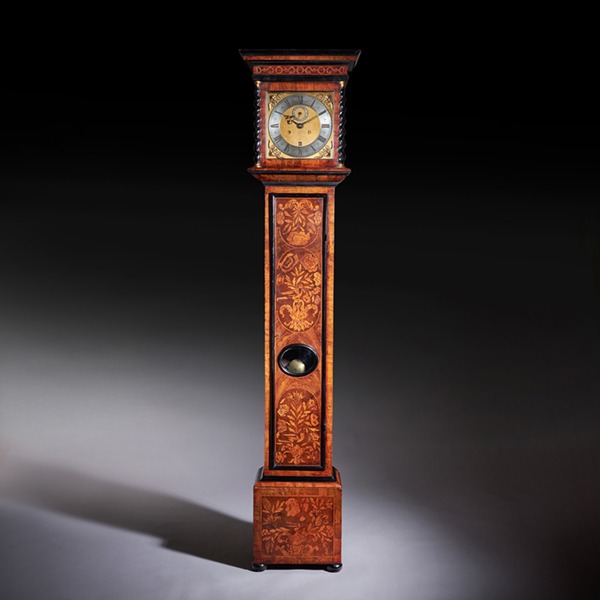 William and Mary 10 Inch Marquetry Longcase Clock by James Clowes, c. 1680 3