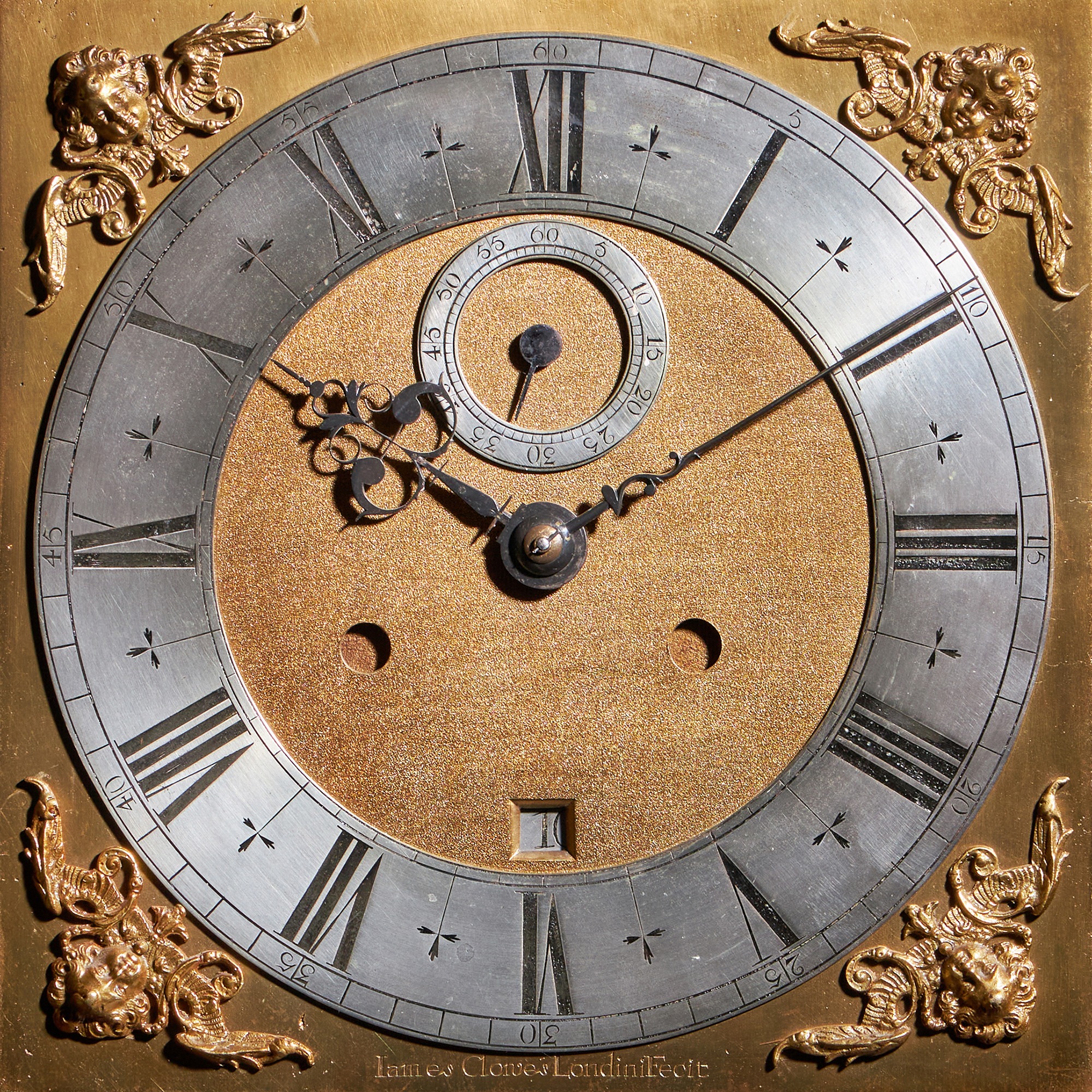 William and Mary 10 Inch Marquetry Longcase Clock by James Clowes, c. 1680 4