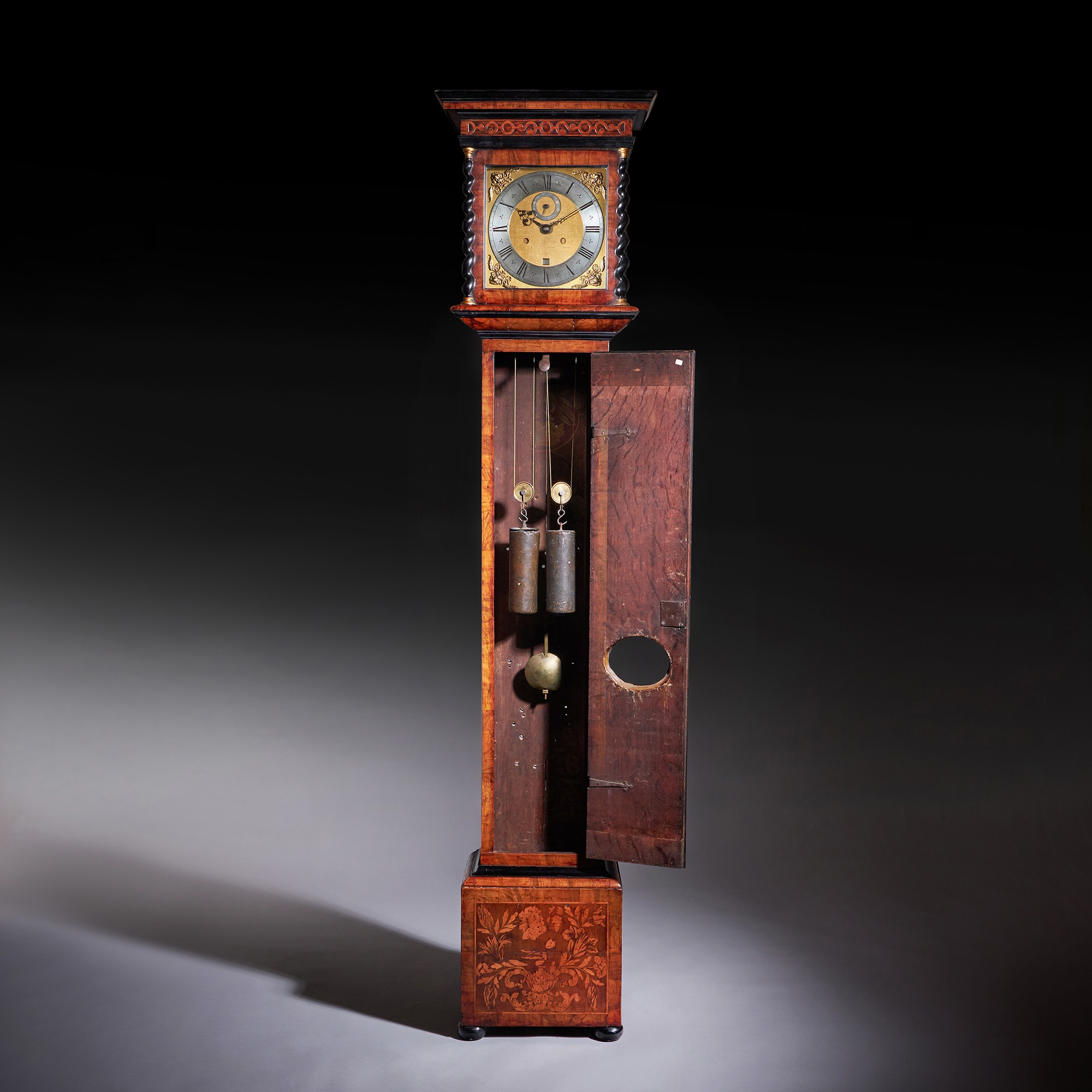 William and Mary 10 Inch Marquetry Longcase Clock by James Clowes, c. 1680 14