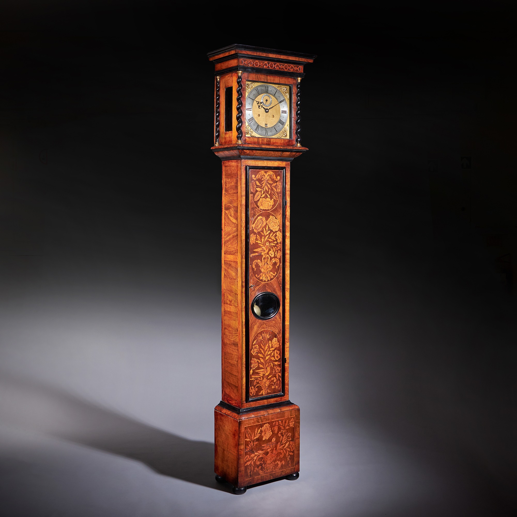 William and Mary 10 Inch Marquetry Longcase Clock by James Clowes, c. 1680 13