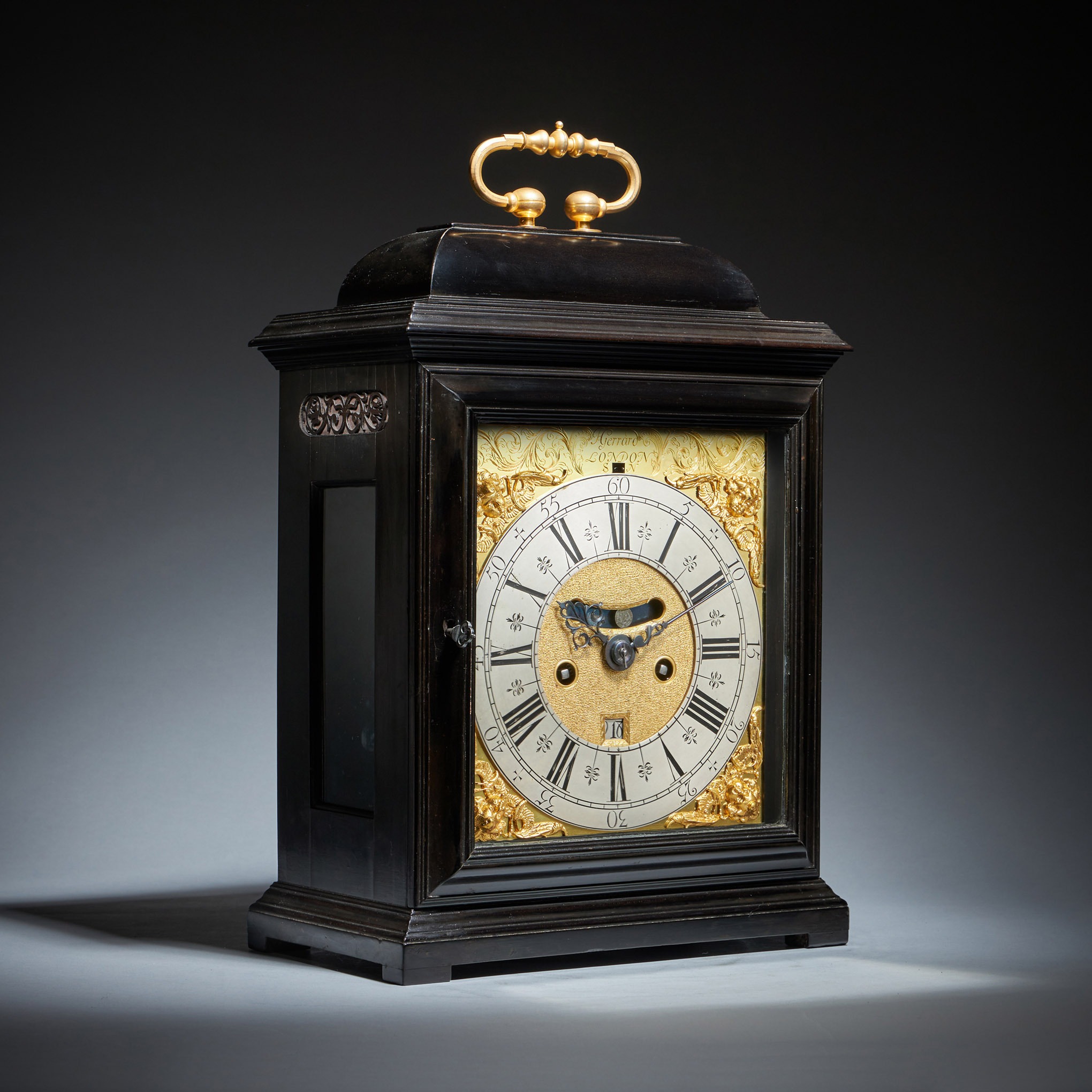 A rare late 17th century English eight-day spring-driven table clock 4