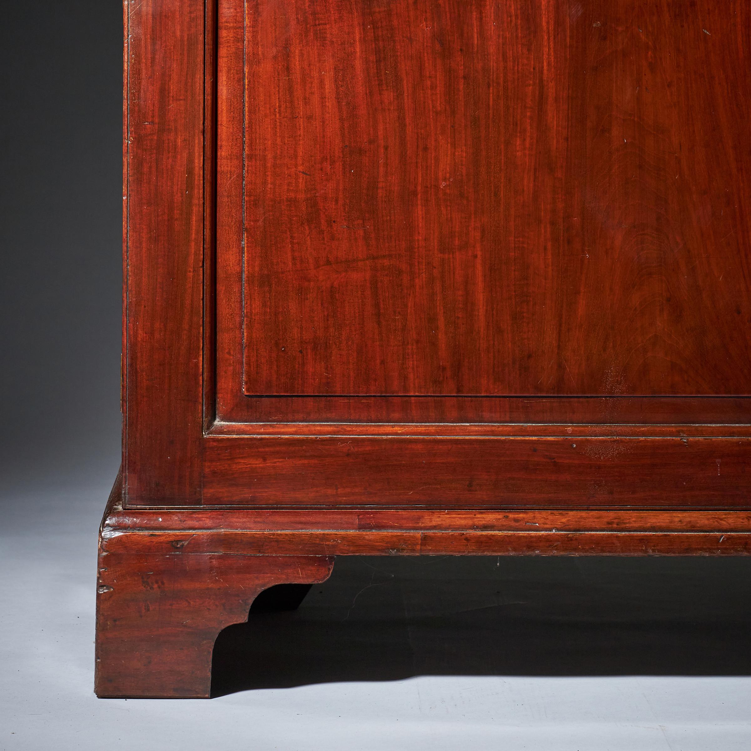 18th Century George II Chippendale Period Two-Door Mahogany Glazed Bookcase 2