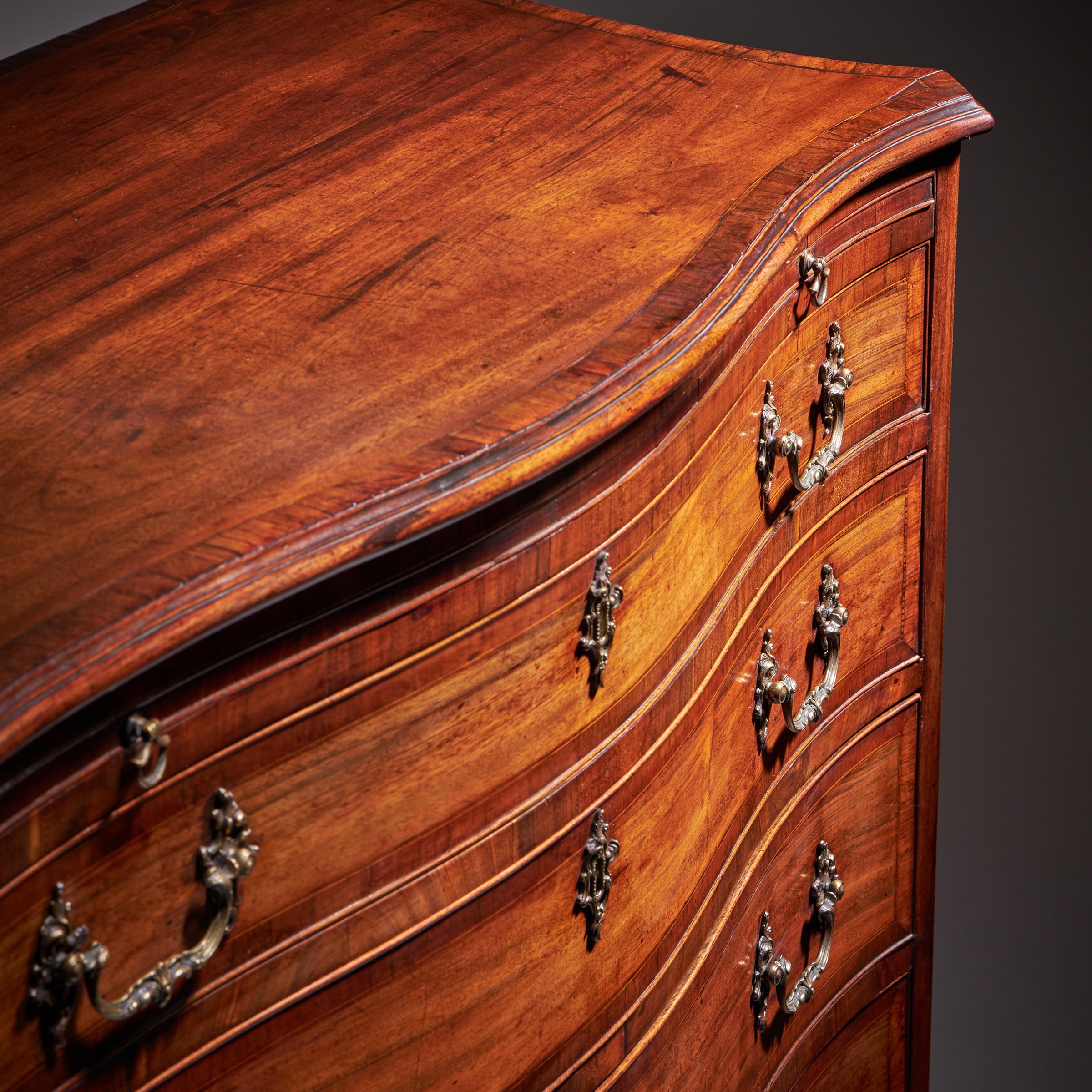 Important 18th Century Goncalo Alves Serpentine Chest Signed J N Teague 1779 11