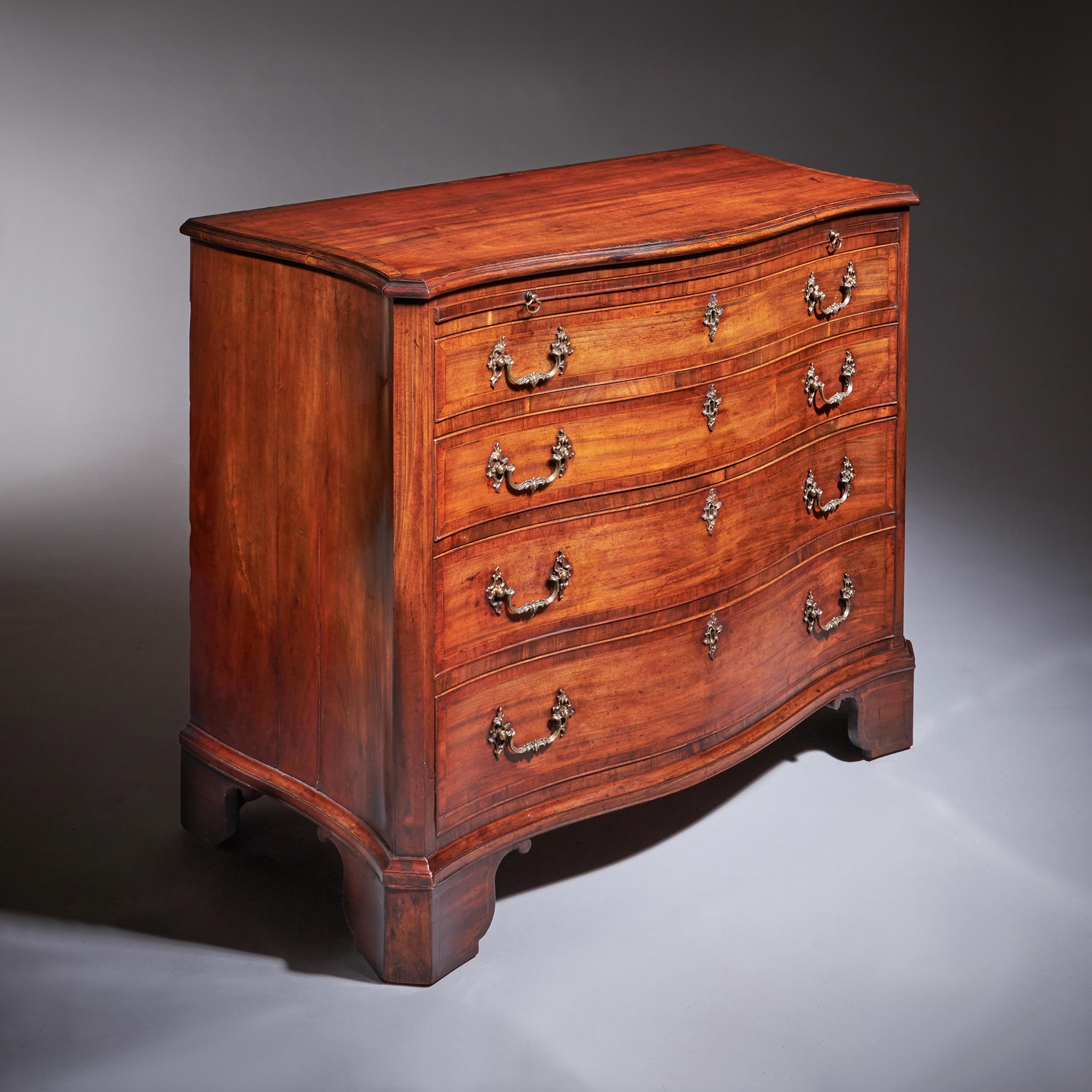 Important 18th Century Goncalo Alves Serpentine Chest Signed J N Teague 1779 2