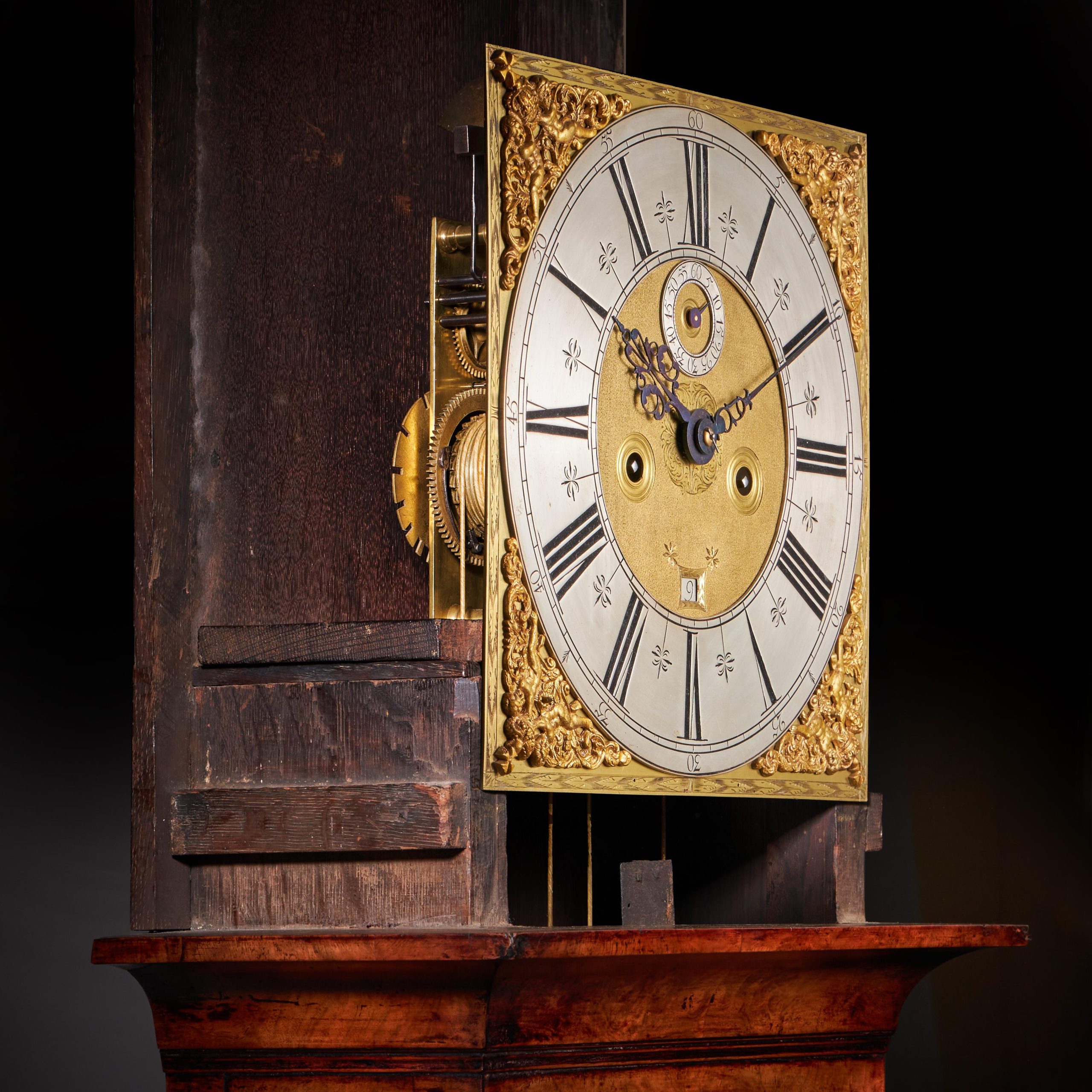 Fine 18th Century Queen Anne Burr Walnut Eight-Day Longcase Clock 10