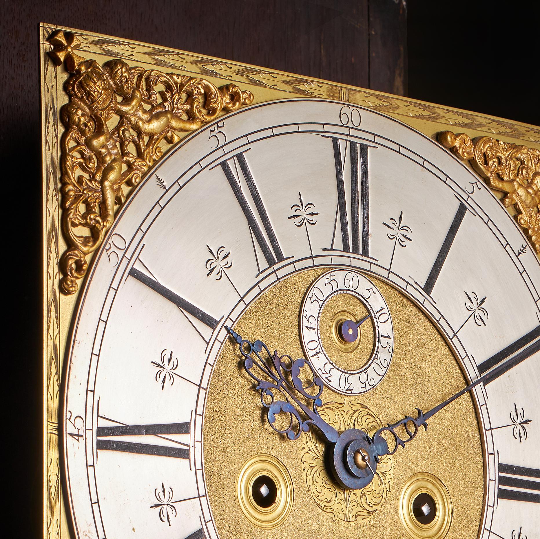 Fine 18th Century Queen Anne Burr Walnut Eight-Day Longcase Clock 12