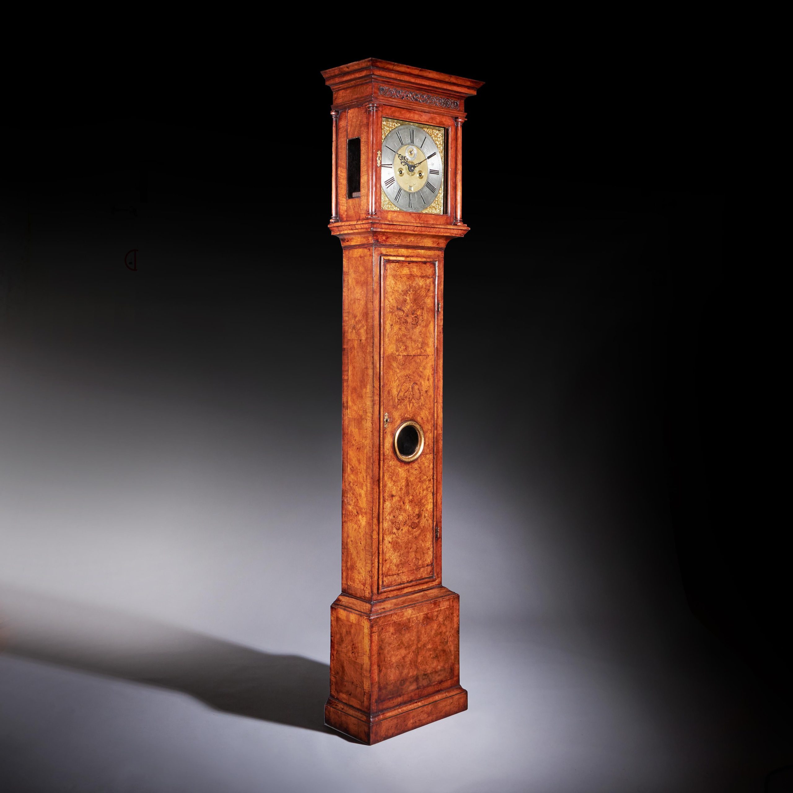 Fine 18th Century Queen Anne Burr Walnut Eight-Day Longcase Clock 3