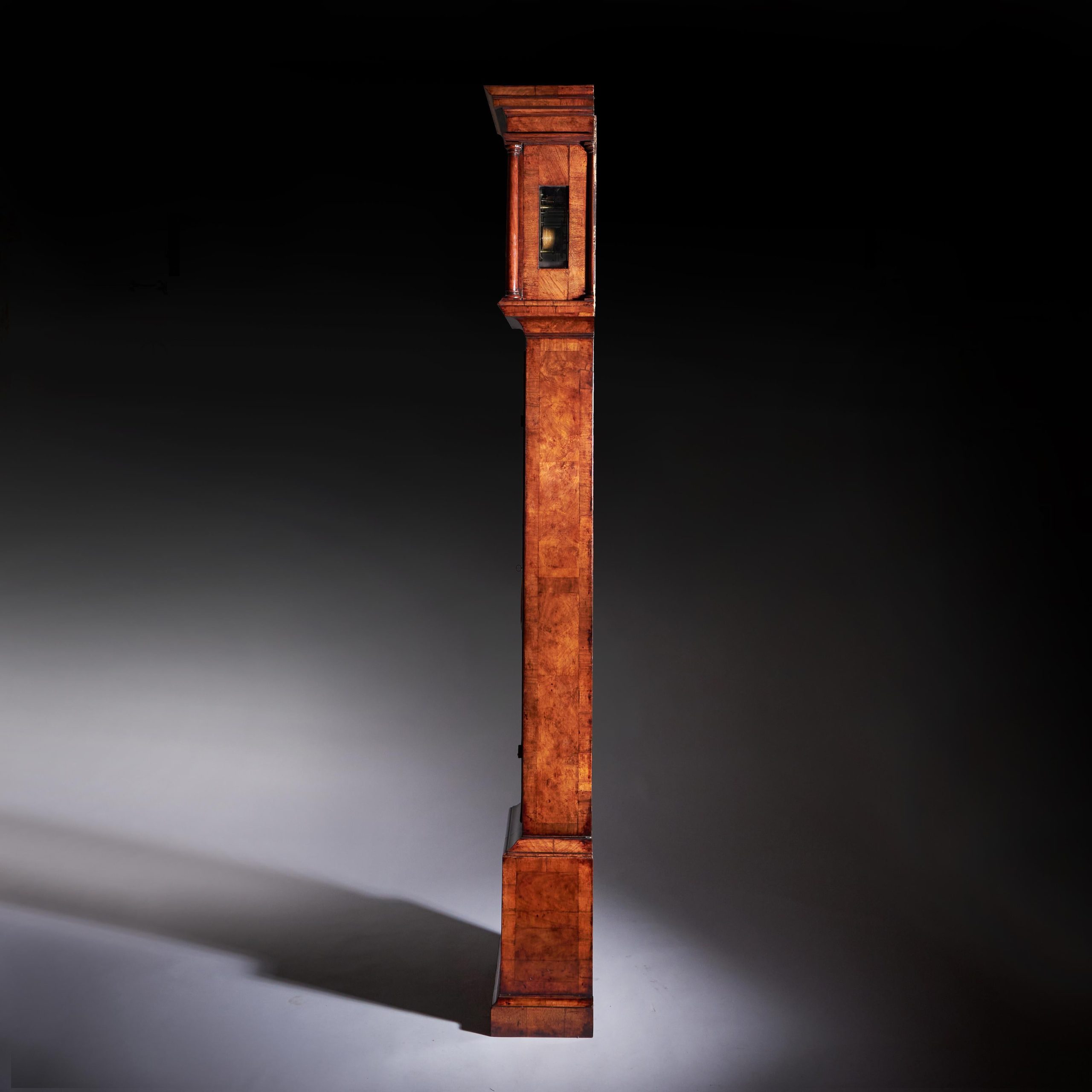 Fine 18th Century Queen Anne Burr Walnut Eight-Day Longcase Clock 6