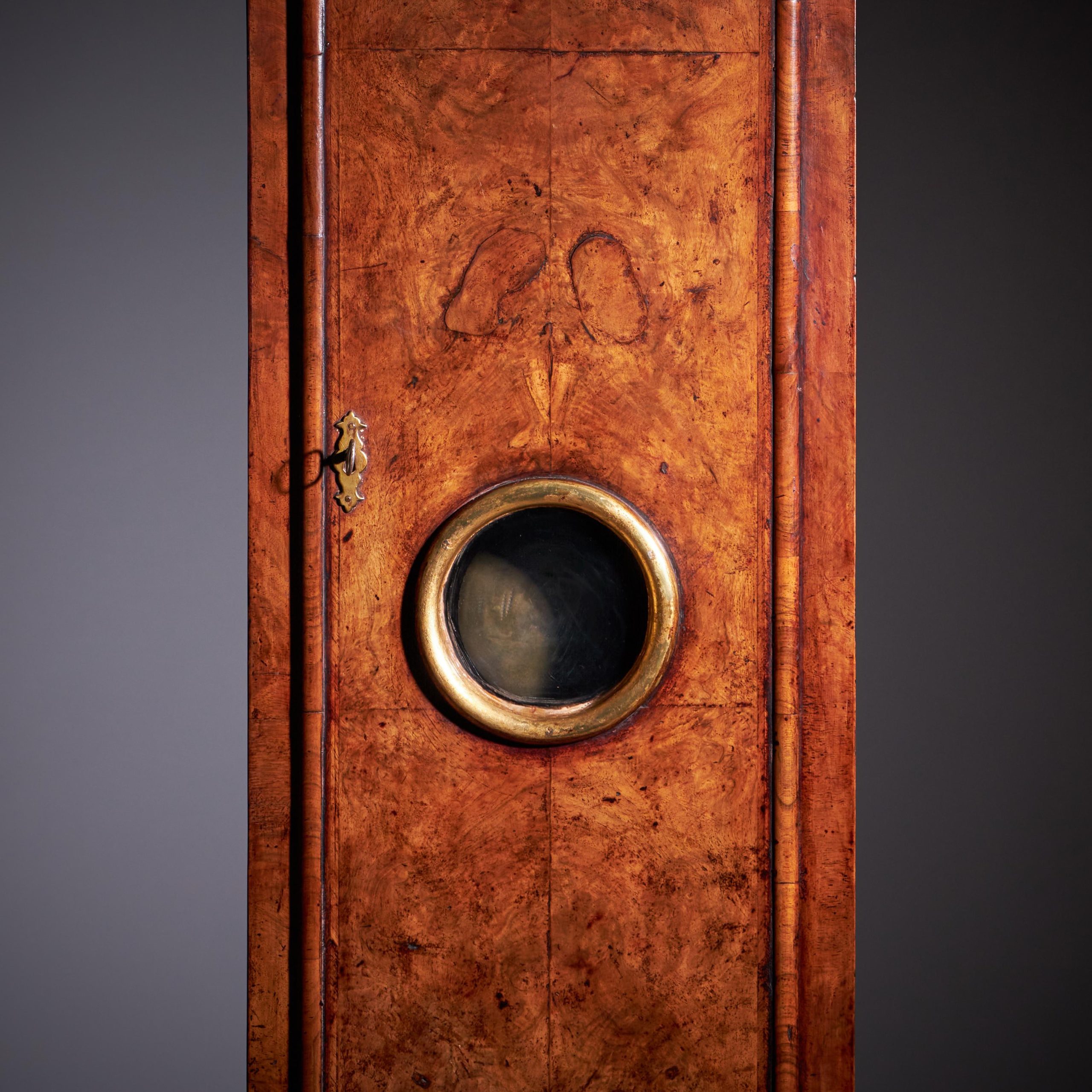 Fine 18th Century Queen Anne Burr Walnut Eight-Day Longcase Clock 7