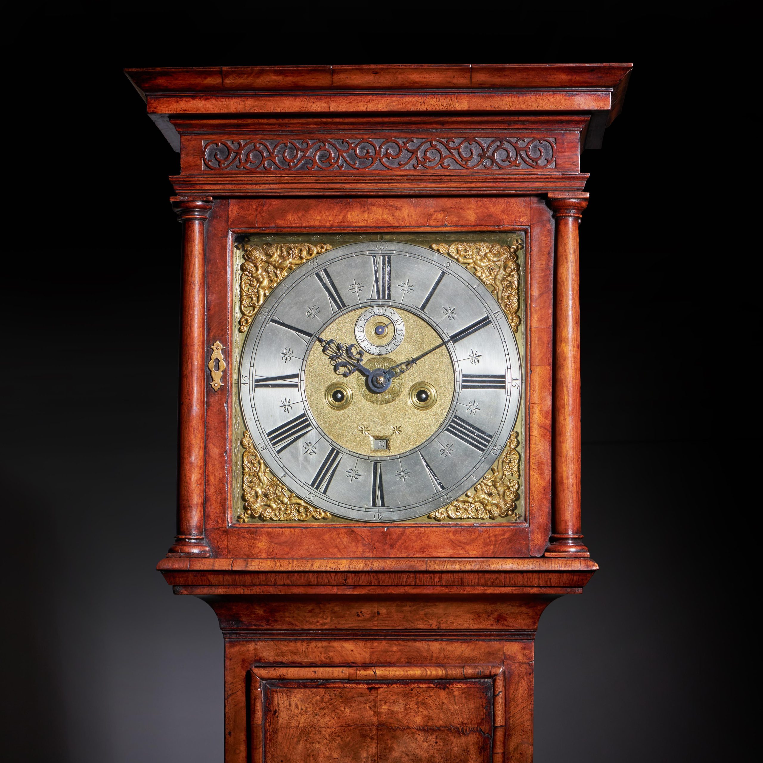 Fine 18th Century Queen Anne Burr Walnut Eight-Day Longcase Clock 8