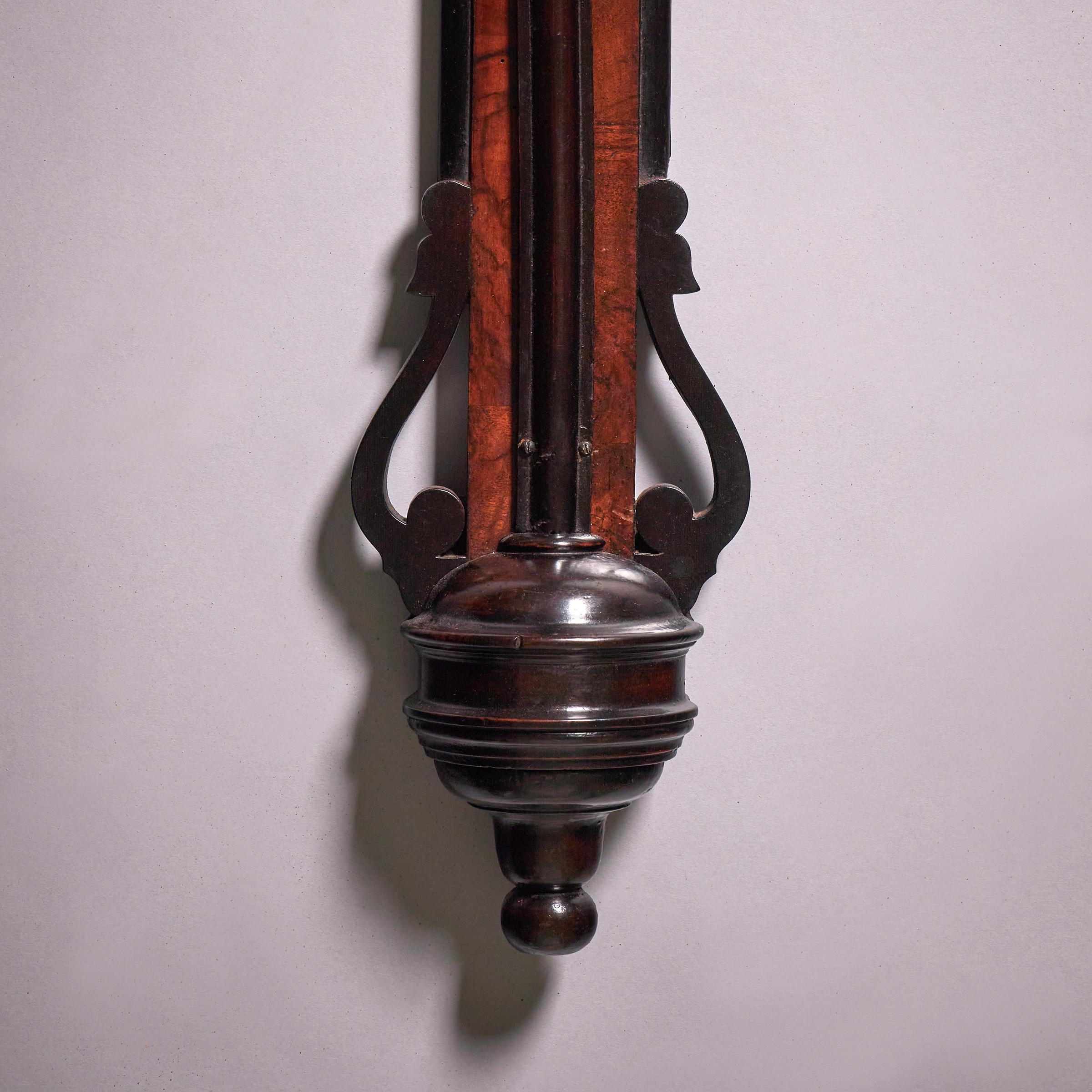 Rare Early 18th Century Queen Anne Walnut Stick Barometer, Circa 1705-1710 3