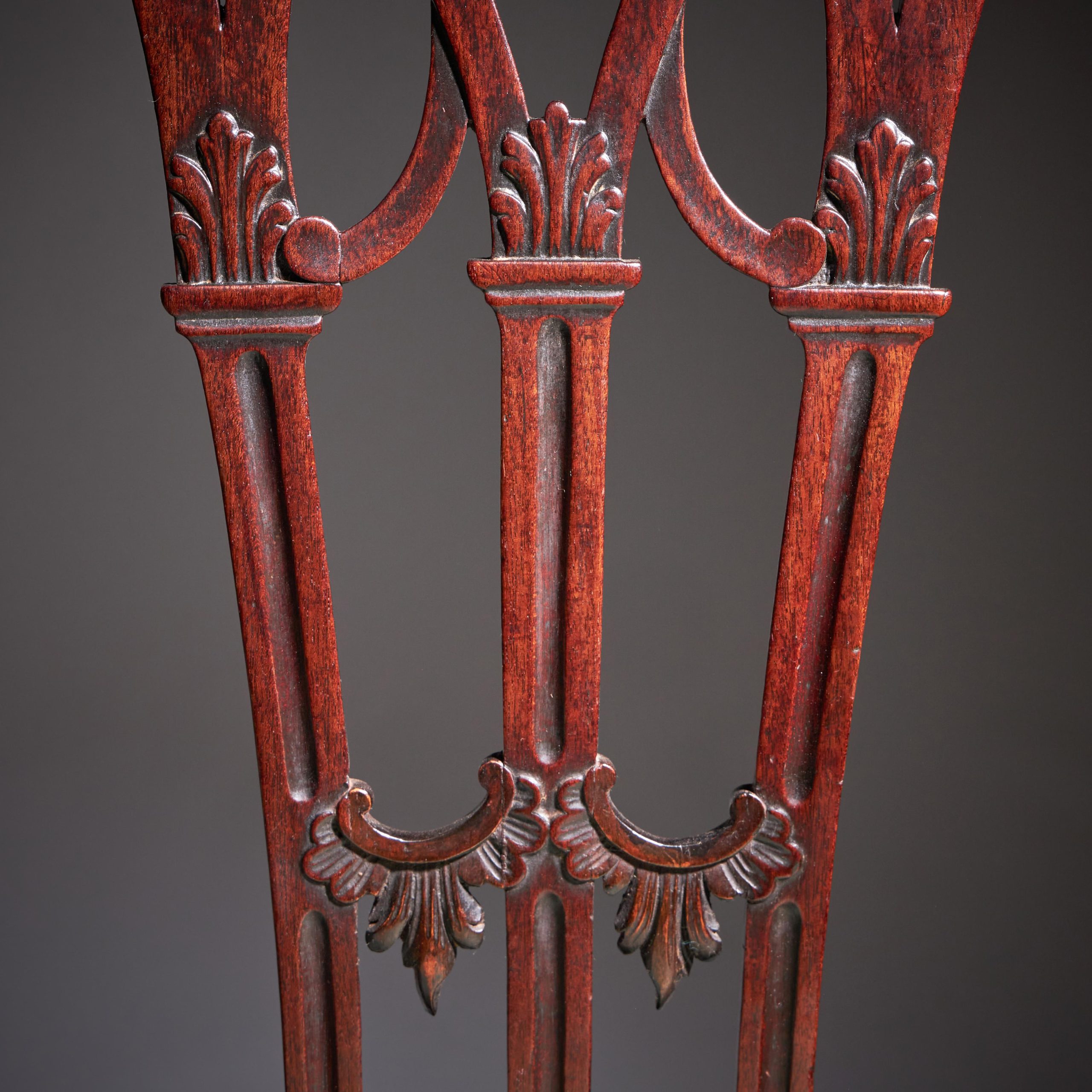 A Fine Set of Six George III 18th Century Gothic Chippendale Dining Chairs, 1760 13