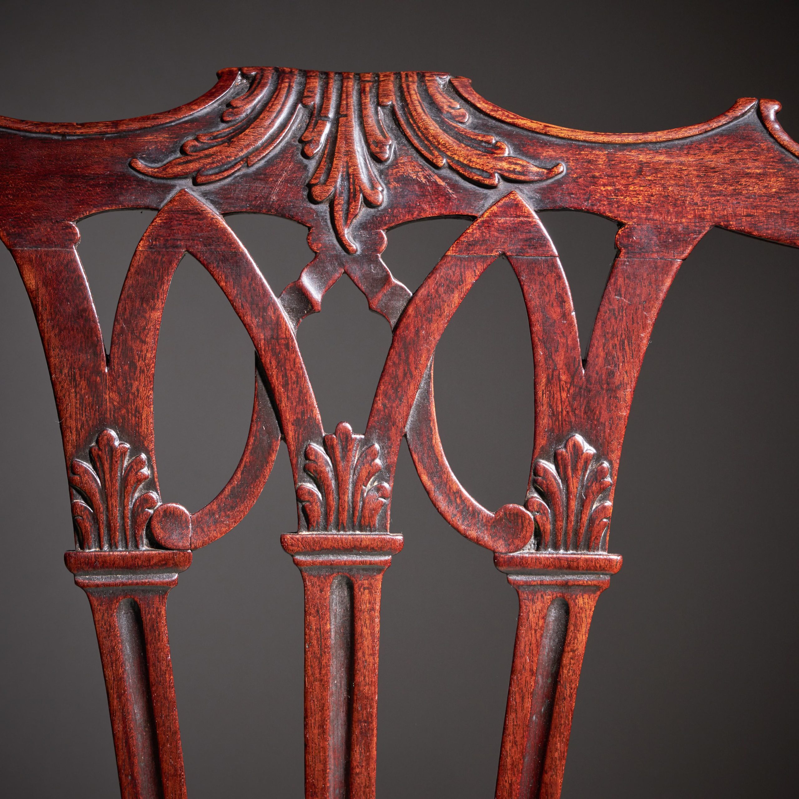 A Fine Set of Six George III 18th Century Gothic Chippendale Dining Chairs, 1760 14