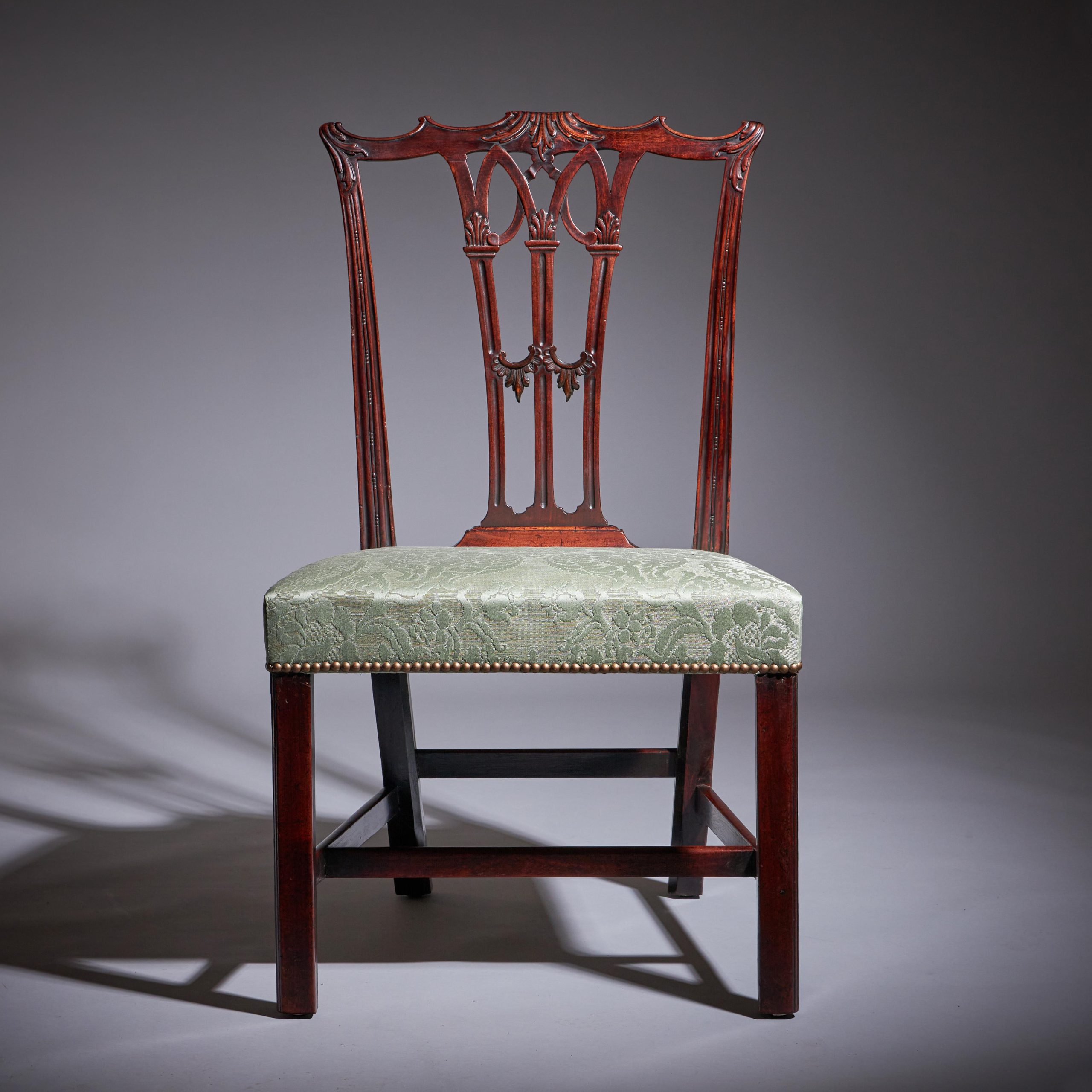 A Fine Set of Six George III 18th Century Gothic Chippendale Dining Chairs, 1760 17