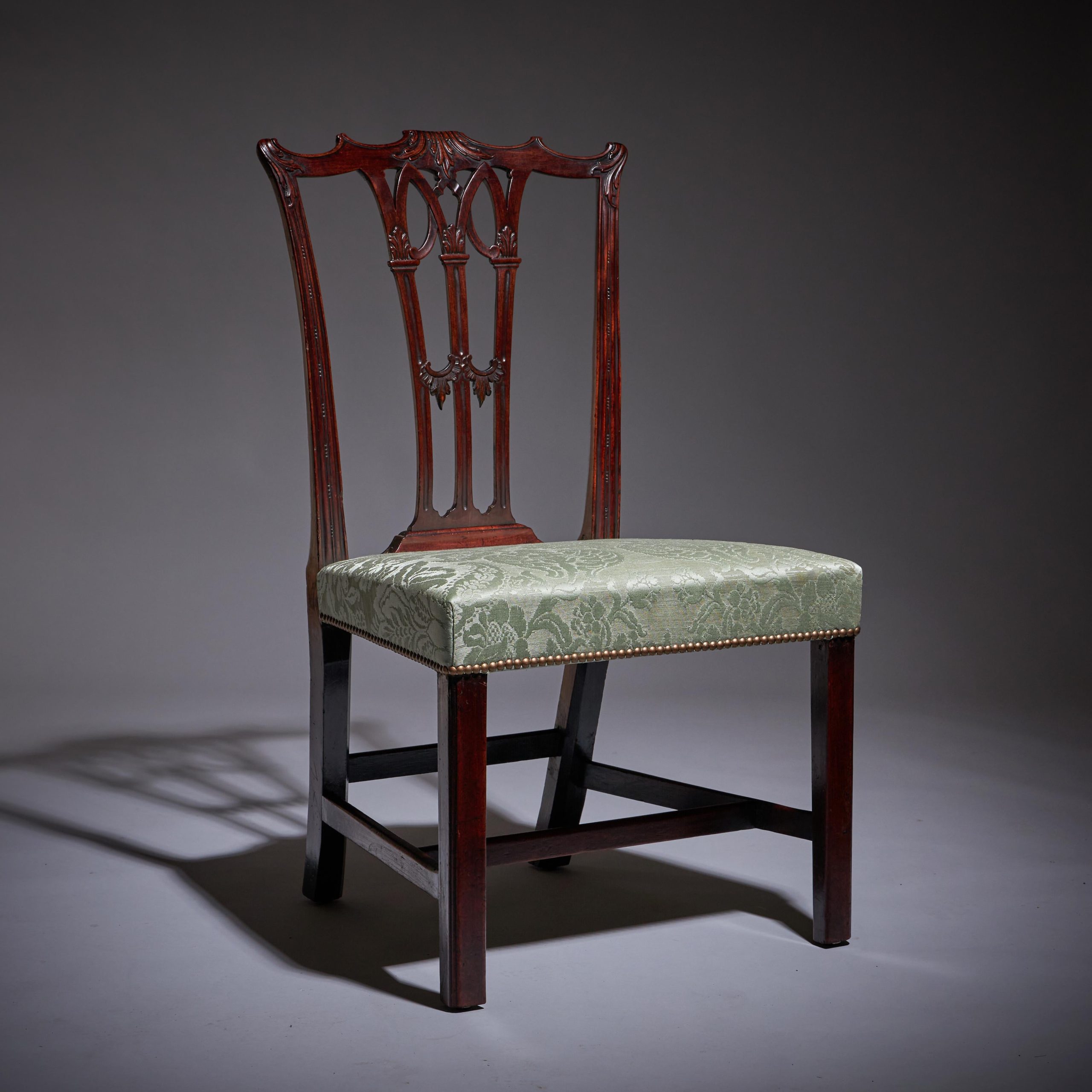 A Fine Set of Six George III 18th Century Gothic Chippendale Dining Chairs, 1760 5