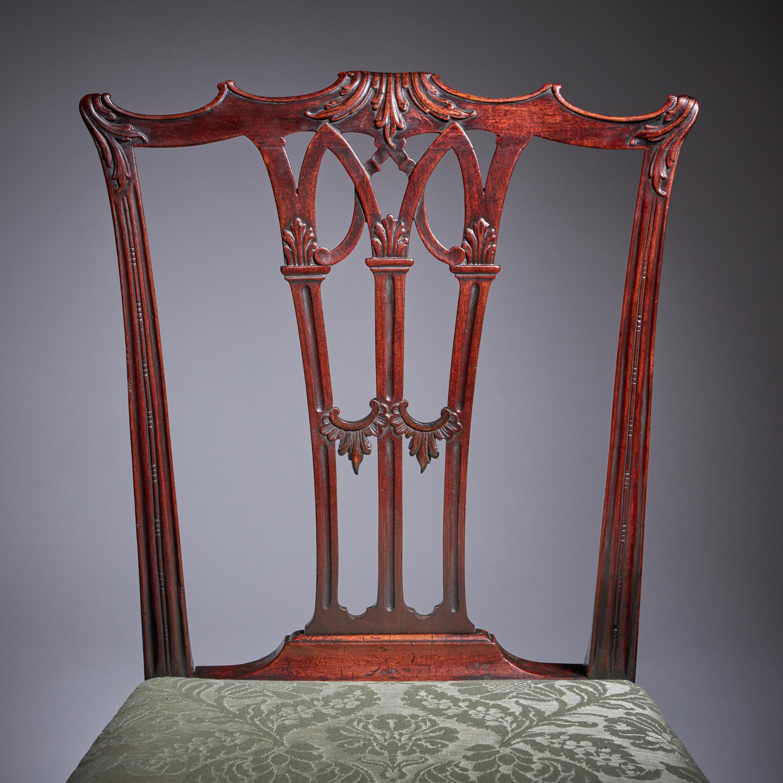 A Fine Set of Six George III 18th Century Gothic Chippendale Dining Chairs, 1760 7