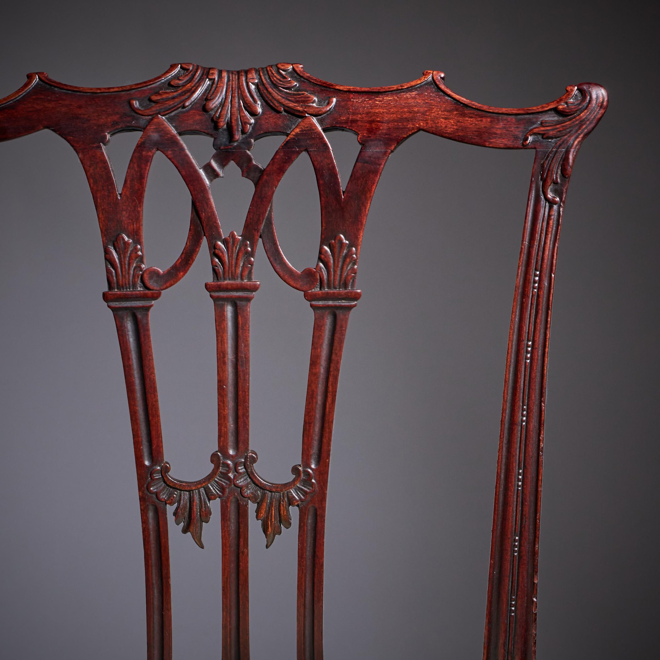 A Fine Set of Six George III 18th Century Gothic Chippendale Dining Chairs, 1760 8