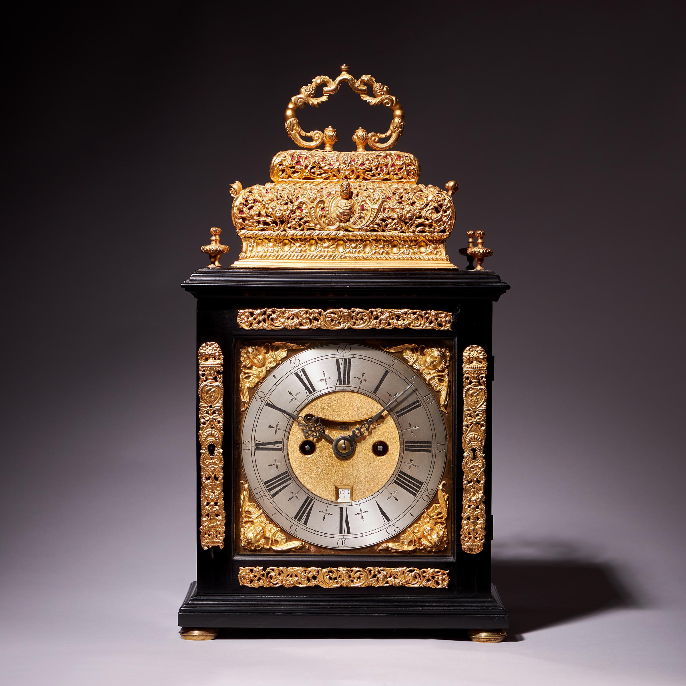 A Rare Late 17th Century English Basket-Top Spring Clock by John Wrench of Chester, Circa 1695-1700. England 1