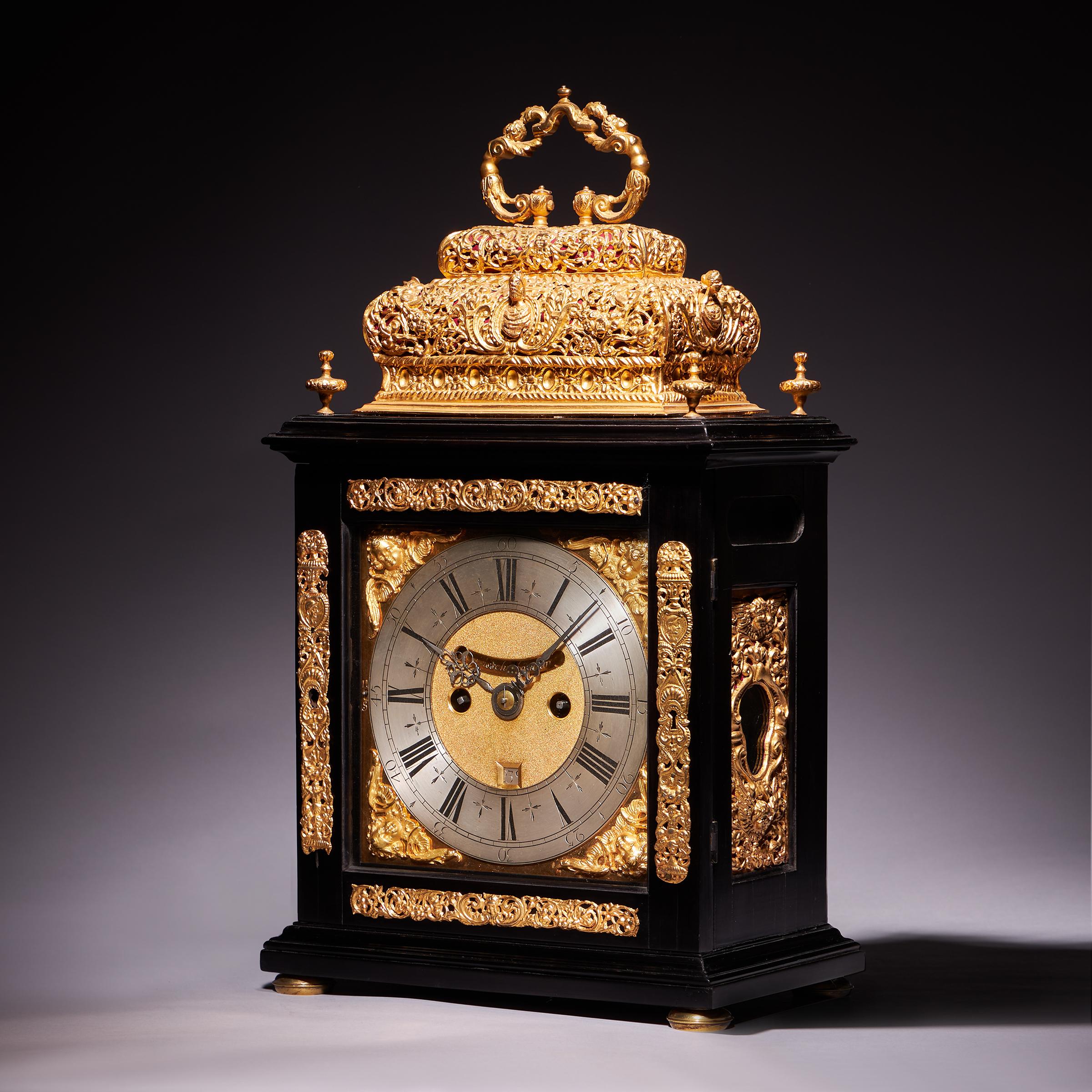 A Rare Late 17th Century English Basket-Top Spring Clock by John Wrench of Chester, Circa 1695-1700. England 2