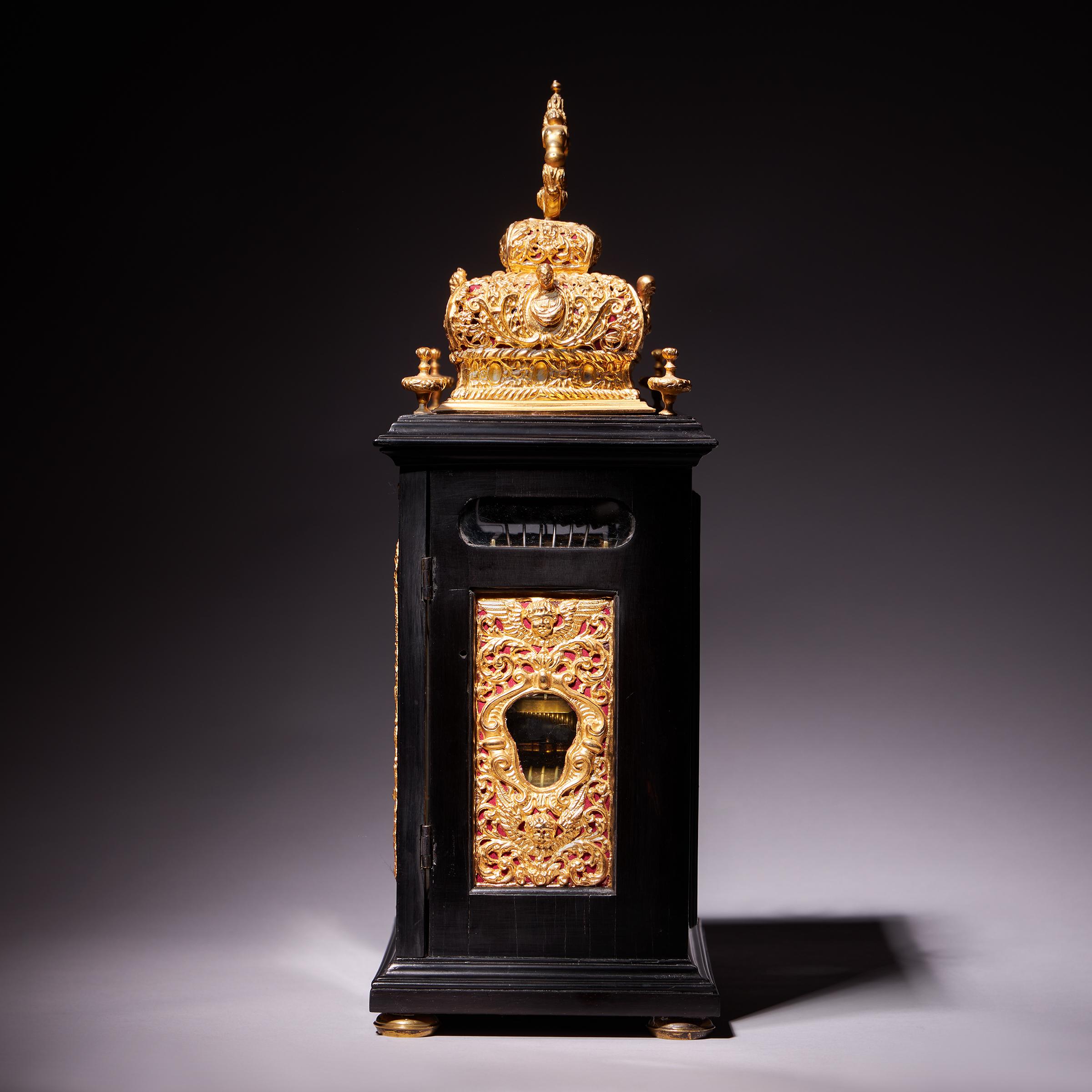 A Rare Late 17th Century English Basket-Top Spring Clock by John Wrench of Chester, Circa 1695-1700. England 3