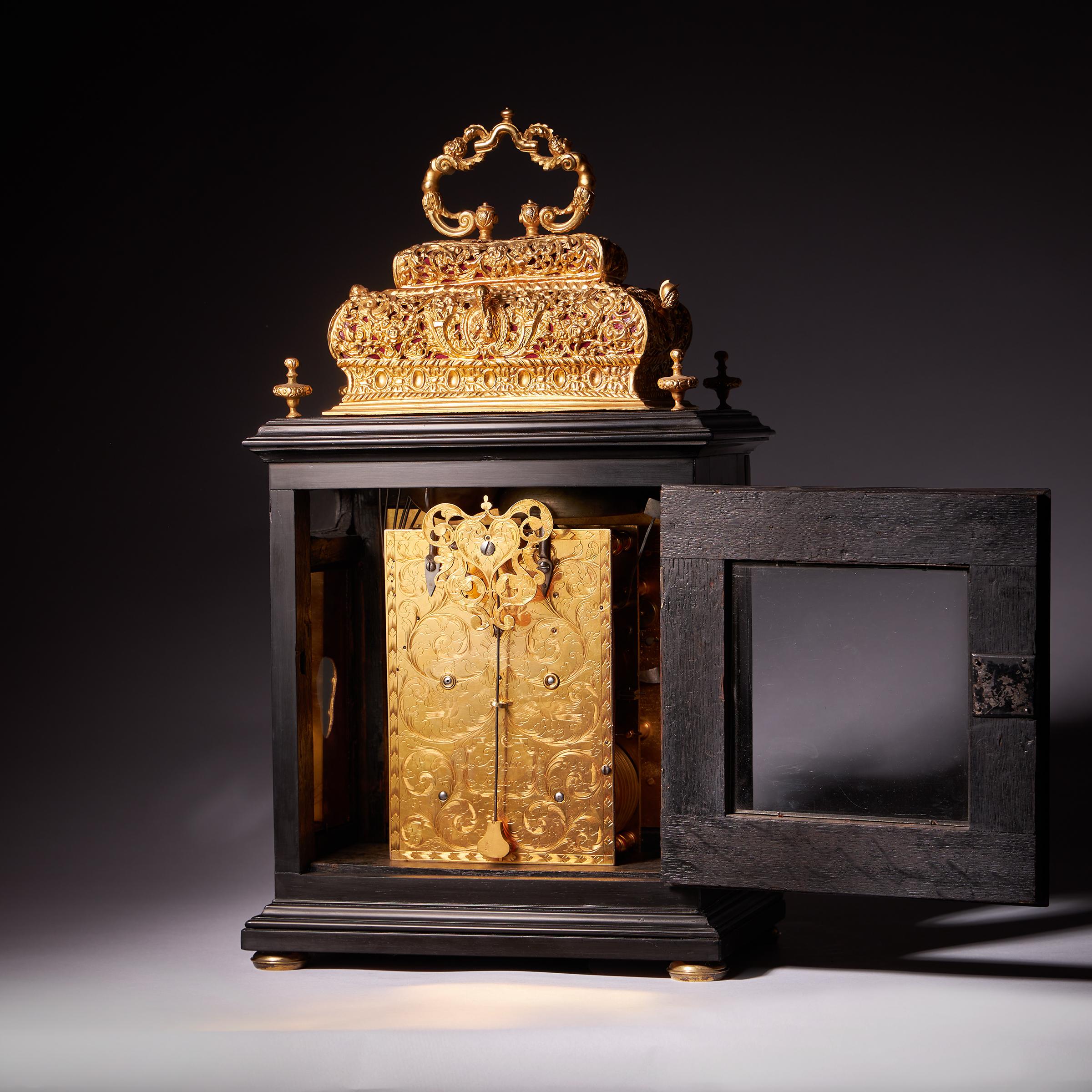 A Rare Late 17th Century English Basket-Top Spring Clock by John Wrench of Chester, Circa 1695-1700. England 6