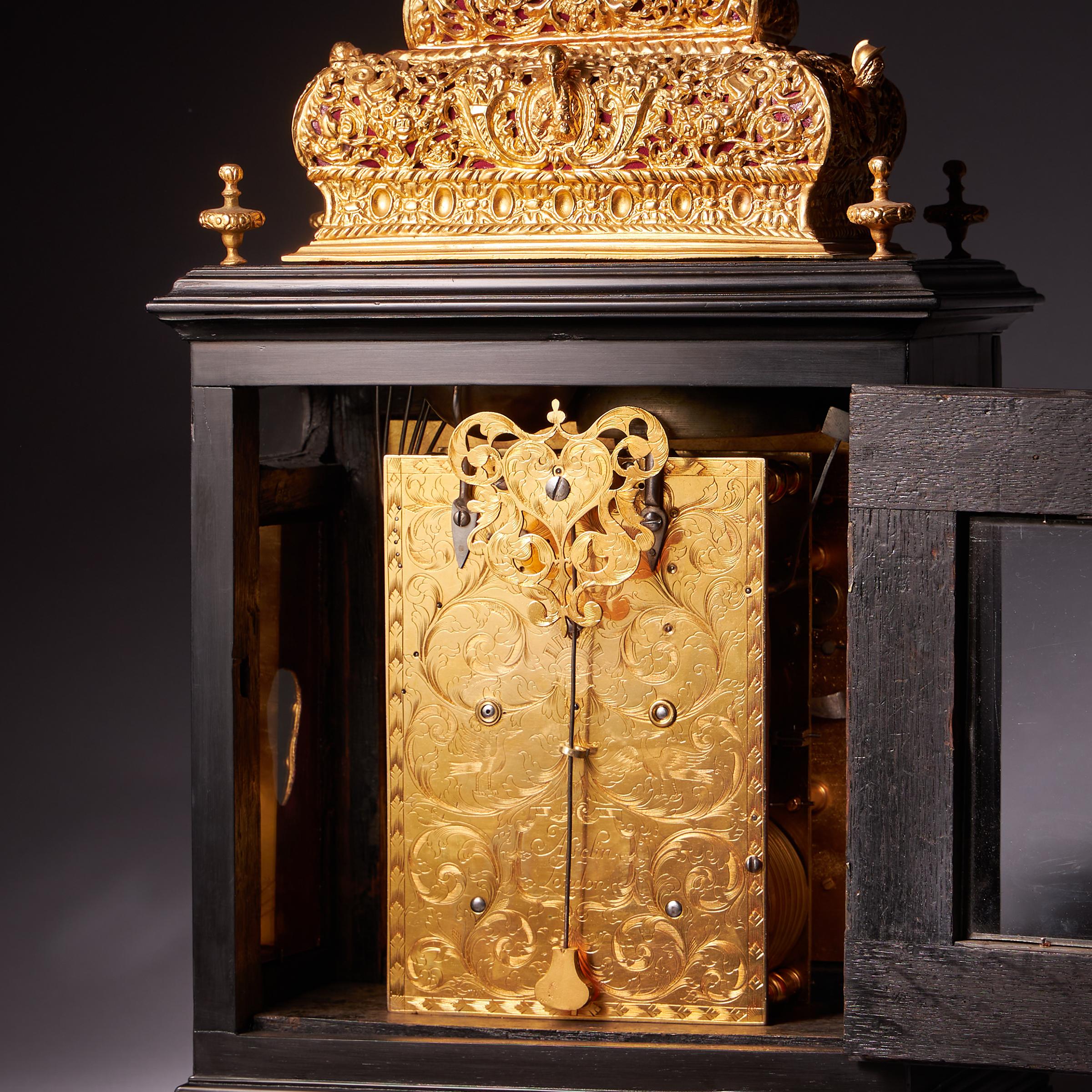 A Rare Late 17th Century English Basket-Top Spring Clock by John Wrench of Chester, Circa 1695-1700. England 7