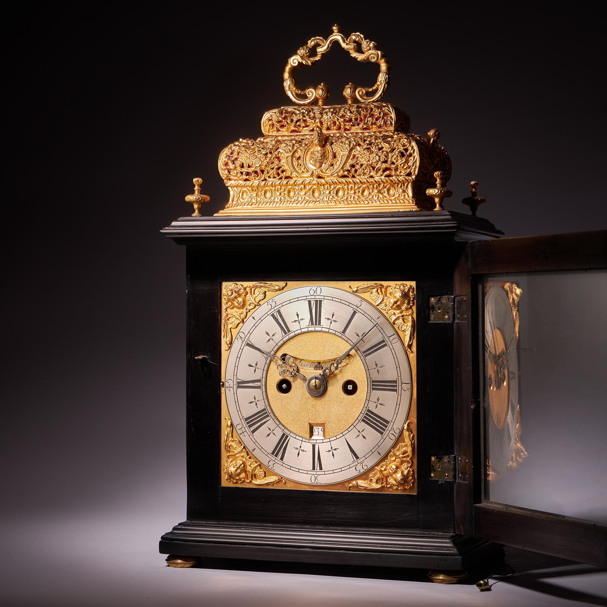 A Rare Late 17th Century English Basket-Top Spring Clock by John Wrench of Chester, Circa 1695-1700. England 9