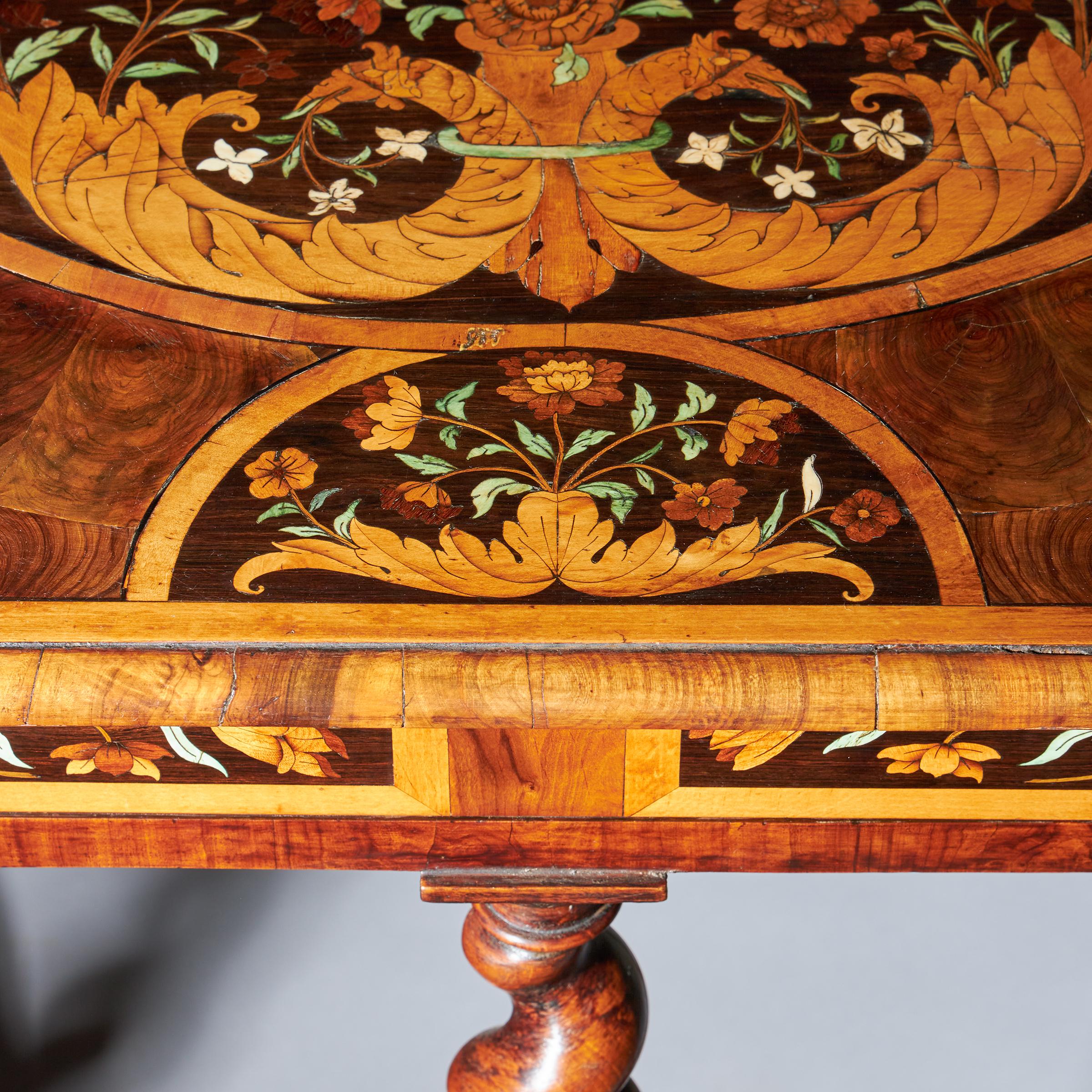 Highly Important 17th Century Charles II Floral Marquetry table by Gerrit Jensen 10