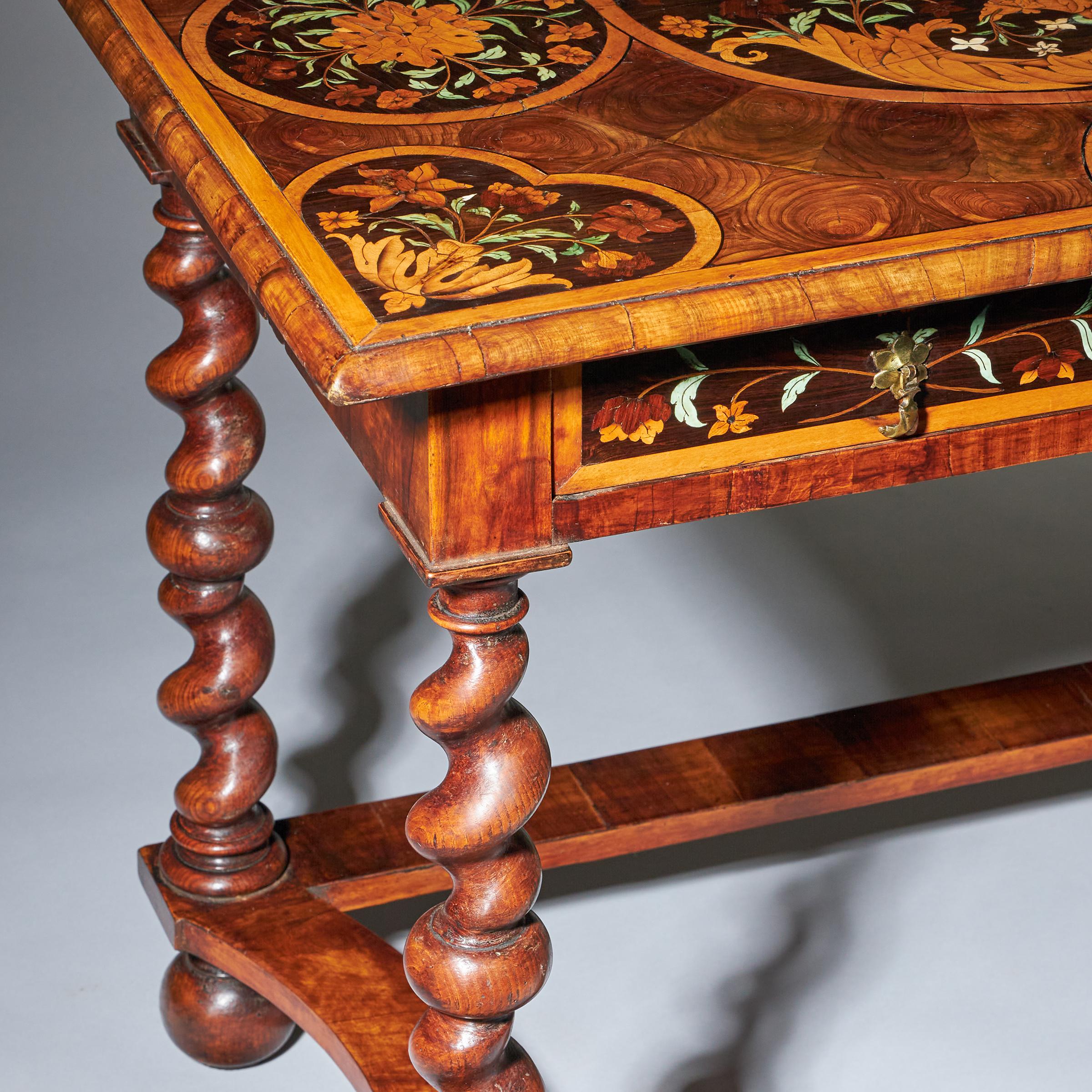 Highly Important 17th Century Charles II Floral Marquetry table by Gerrit Jensen 13