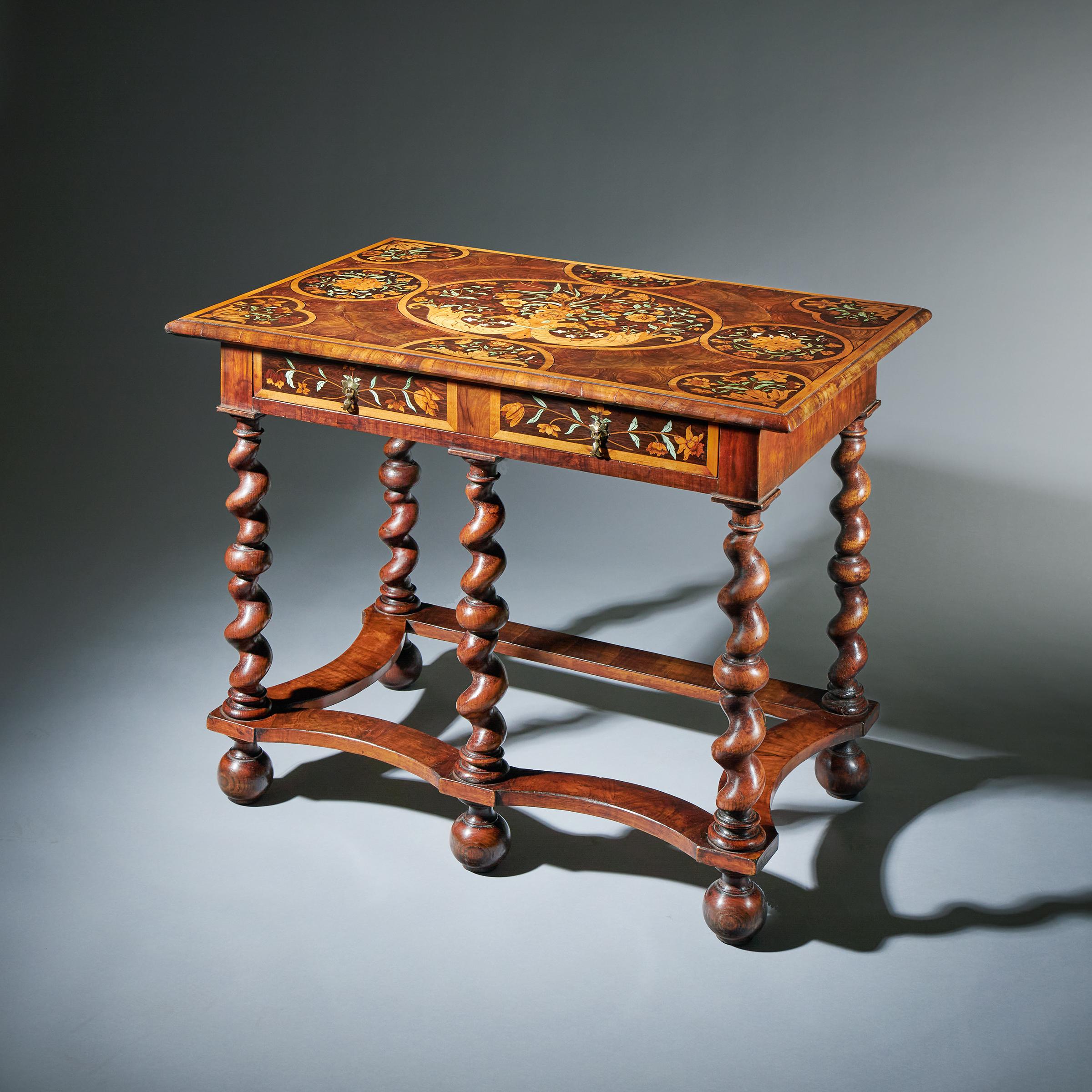 Highly Important 17th Century Charles II Floral Marquetry table by Gerrit Jensen 2