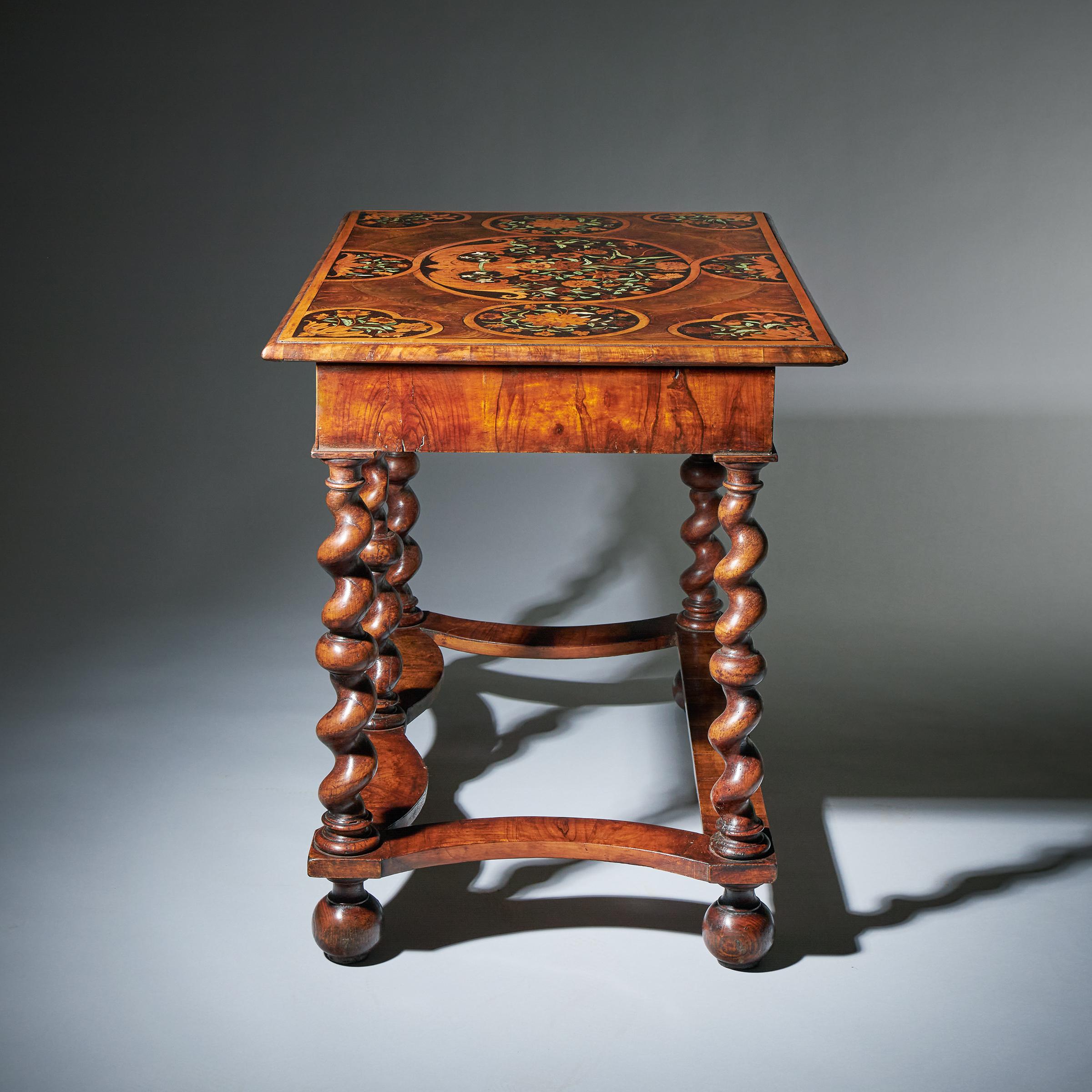 Highly Important 17th Century Charles II Floral Marquetry table by Gerrit Jensen 3