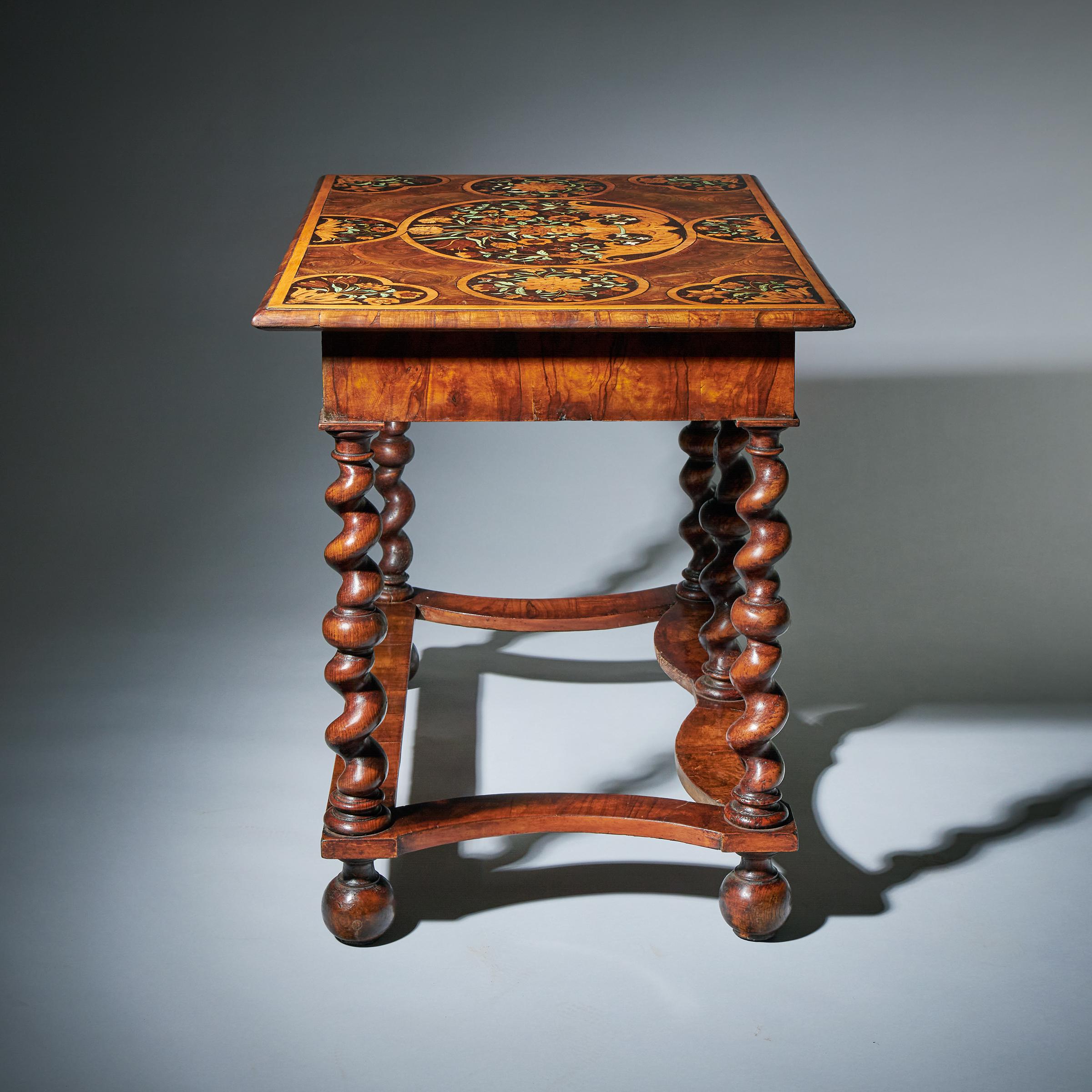 Highly Important 17th Century Charles II Floral Marquetry table by Gerrit Jensen 4