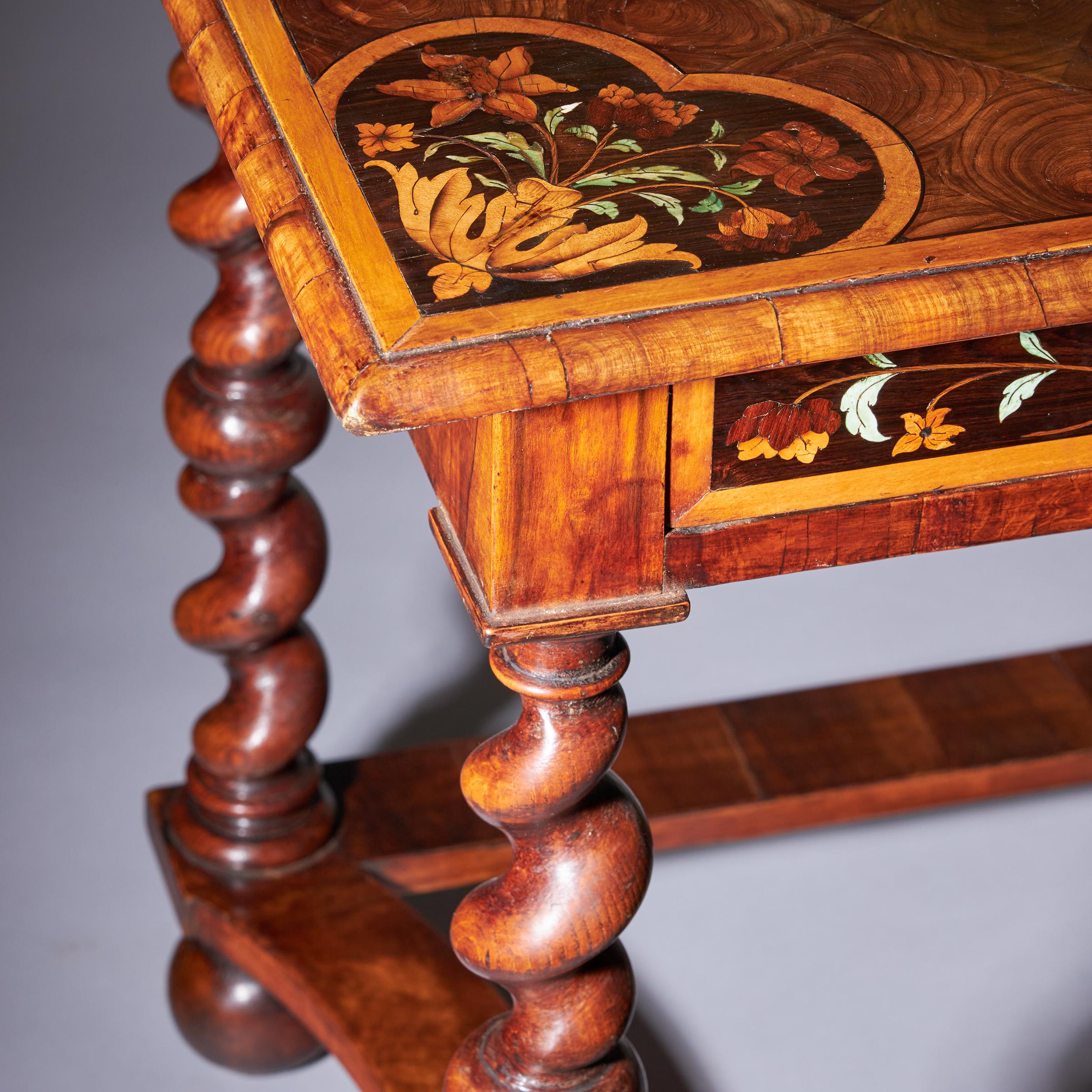 Highly Important 17th Century Charles II Floral Marquetry table by Gerrit Jensen 7