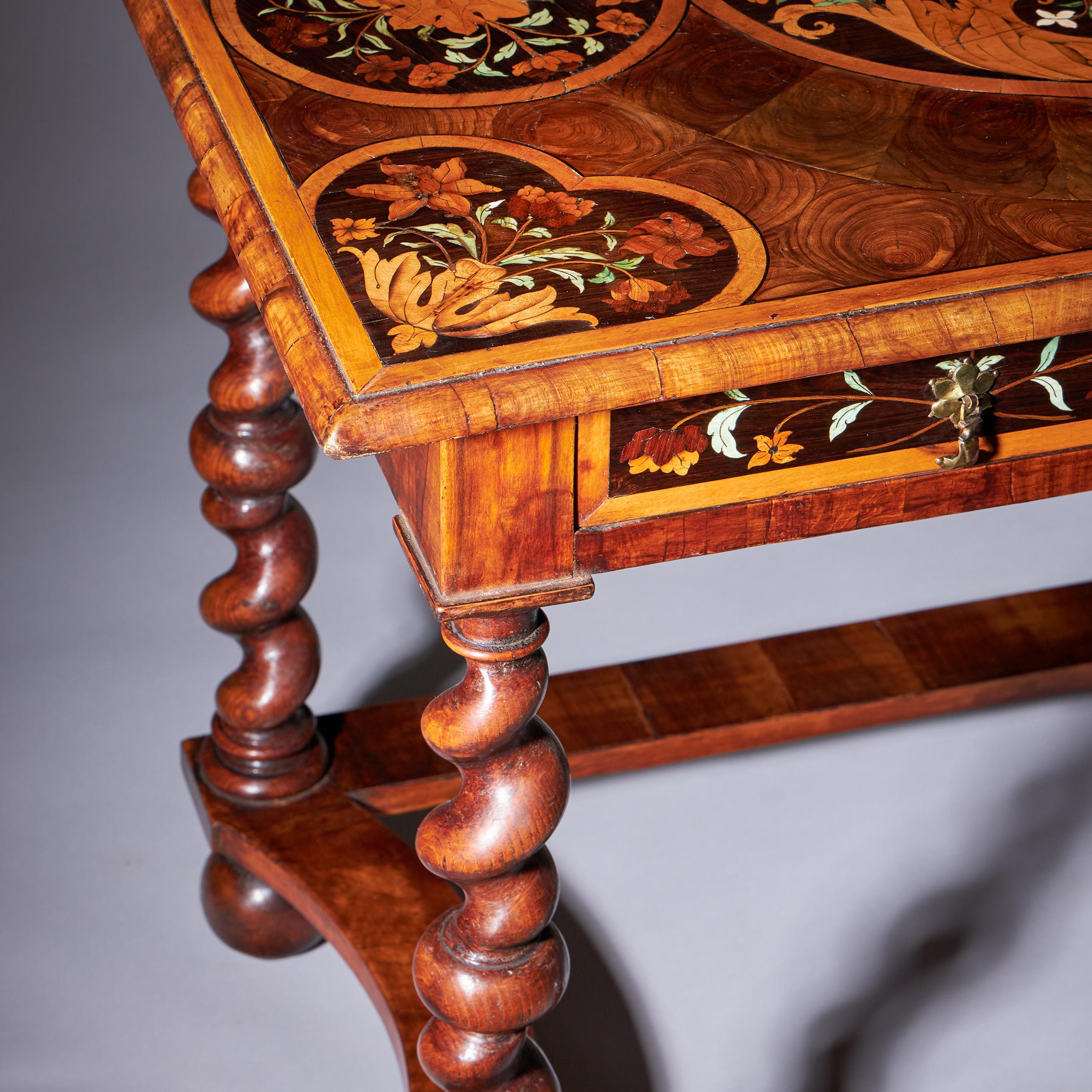 Highly Important 17th Century Charles II Floral Marquetry table by Gerrit Jensen 8